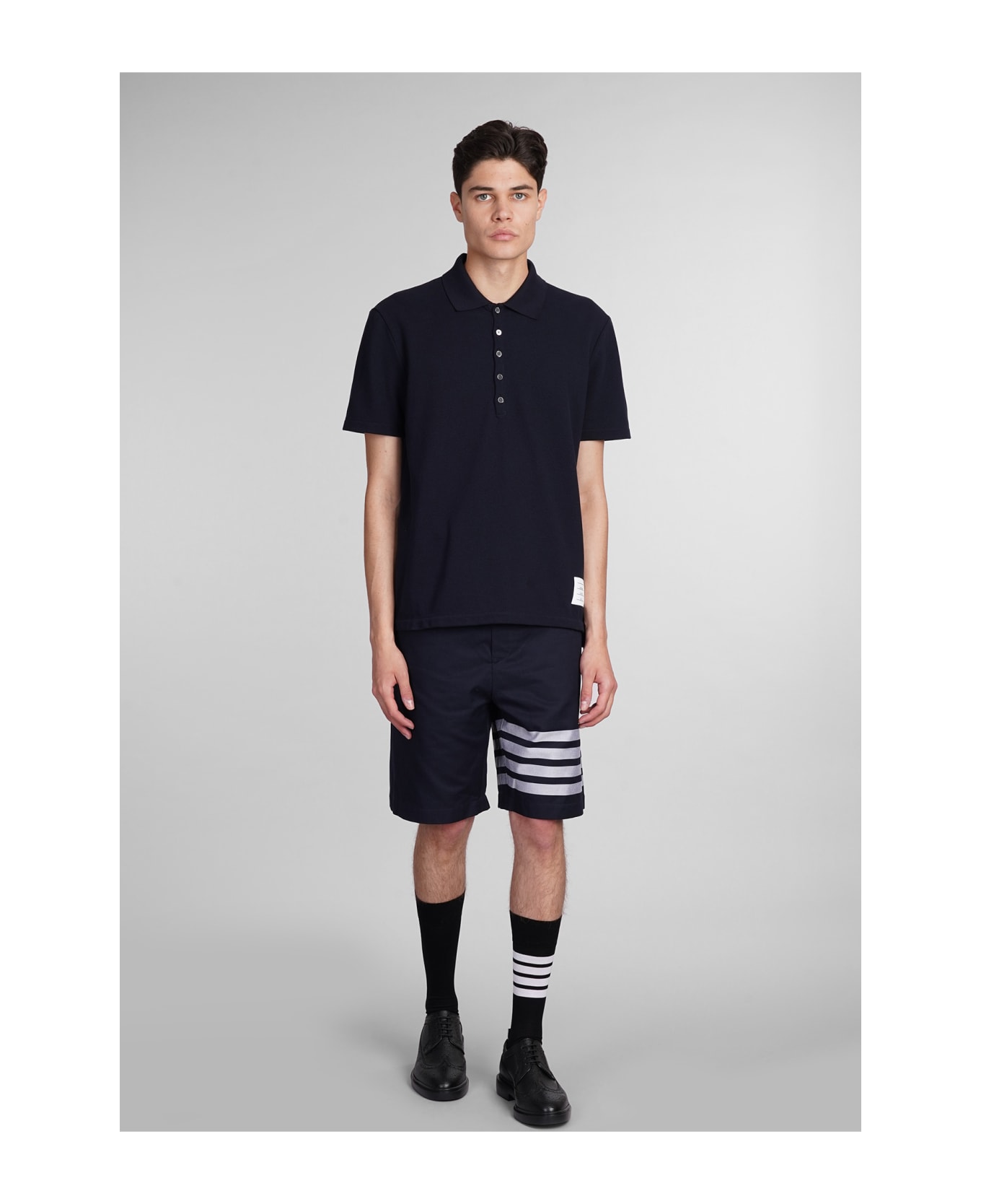 Thom Browne Shorts In Blue Cotton - blue