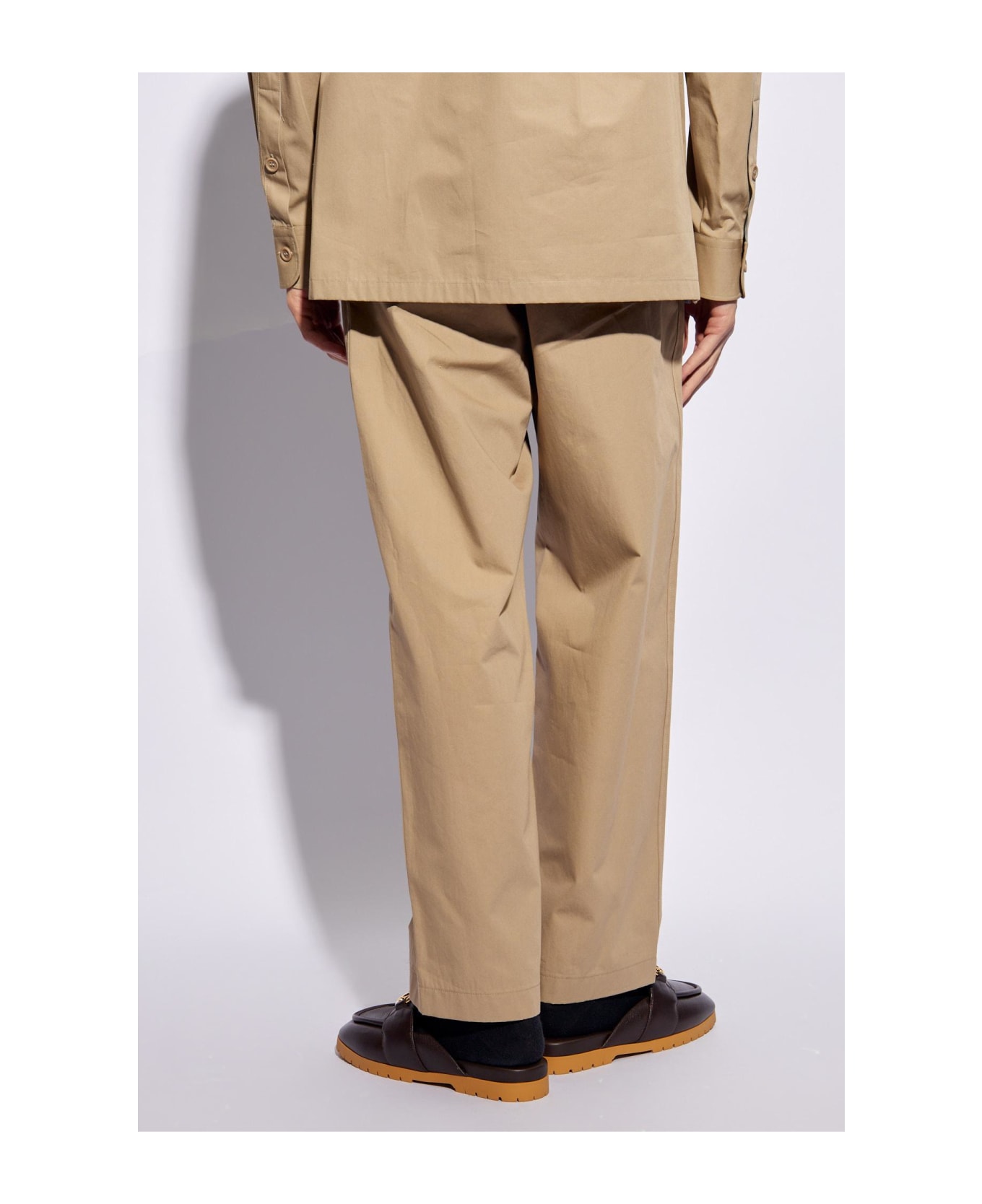 Gucci Trousers With Logo - Beige ボトムス