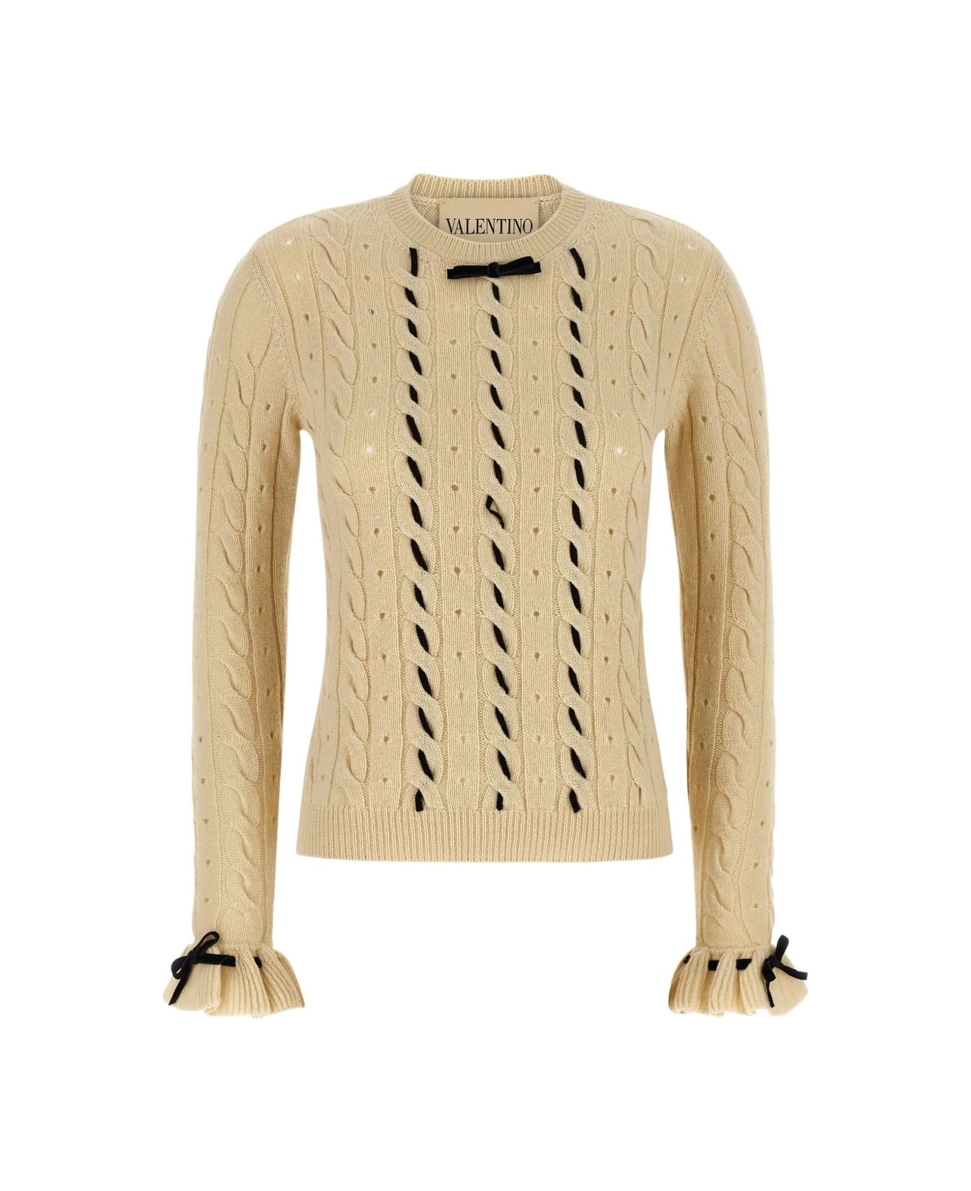Valentino Garavani Beige Cable-knit Sweater - Beige