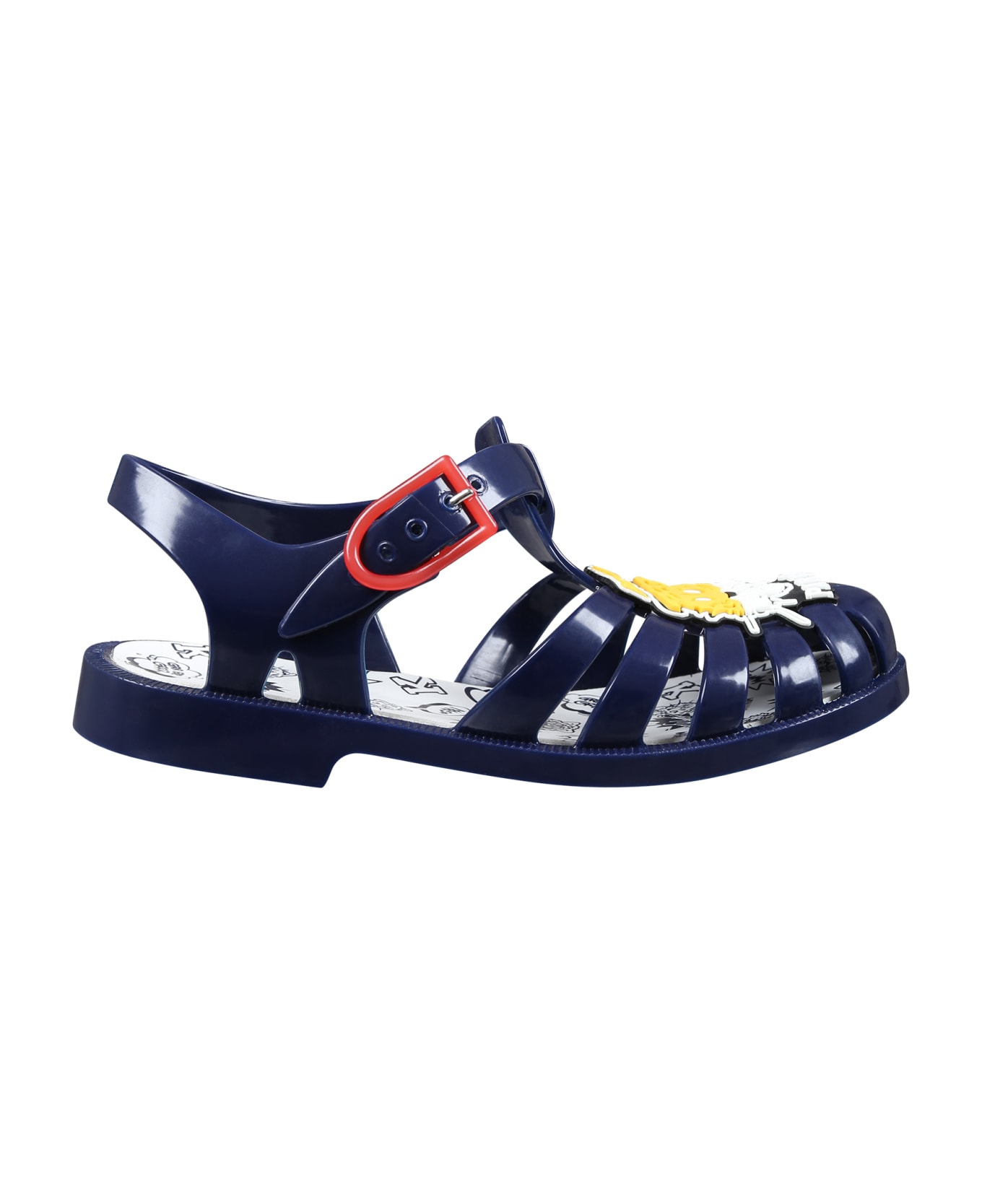 Kenzo Kids Blue Sandals For Boy With Tiger - Blue シューズ