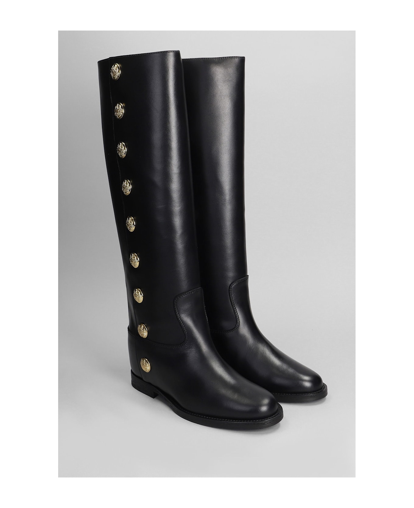 Via Roma 15 In Black Leather - black