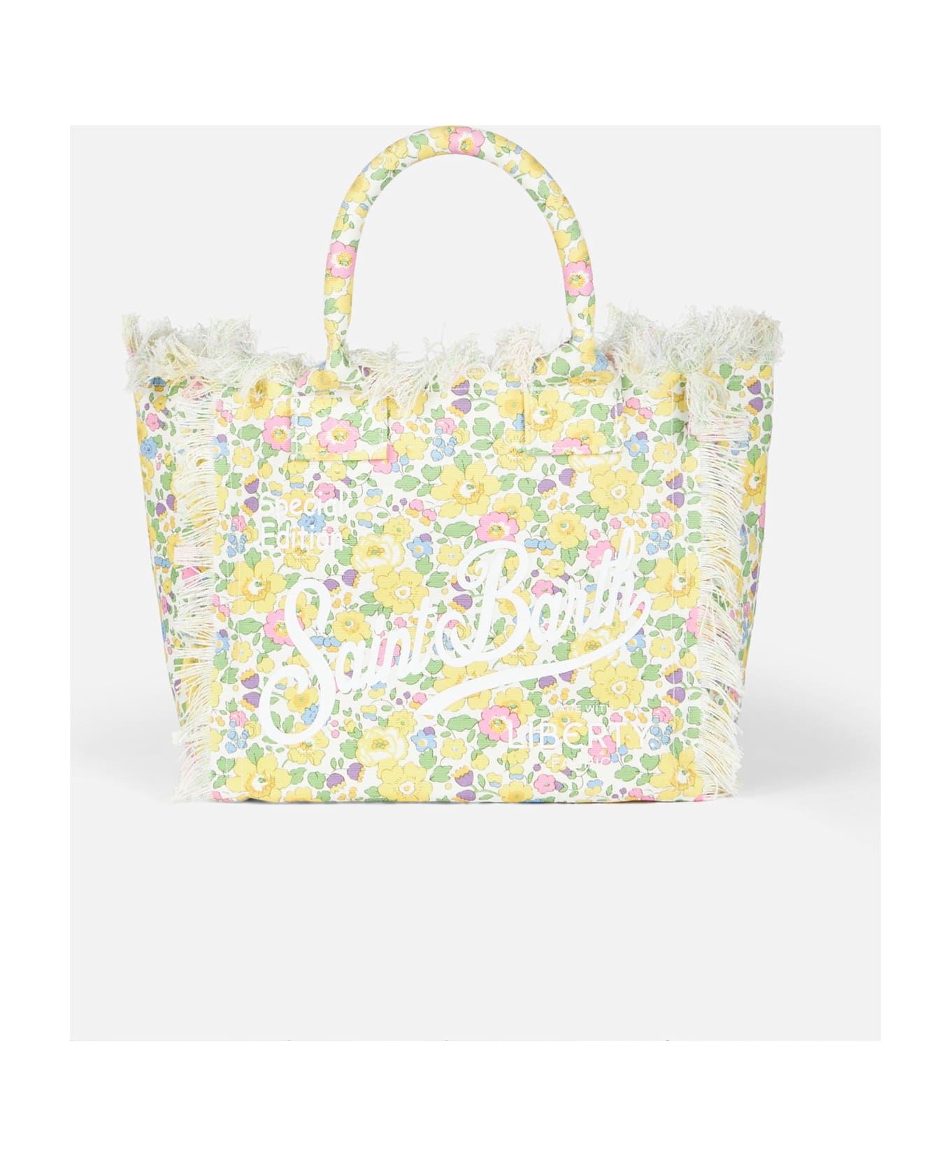 MC2 Saint Barth Betsy Cotton Canvas Colette Liberty Handbag |made With Liberty Fabric - YELLOW
