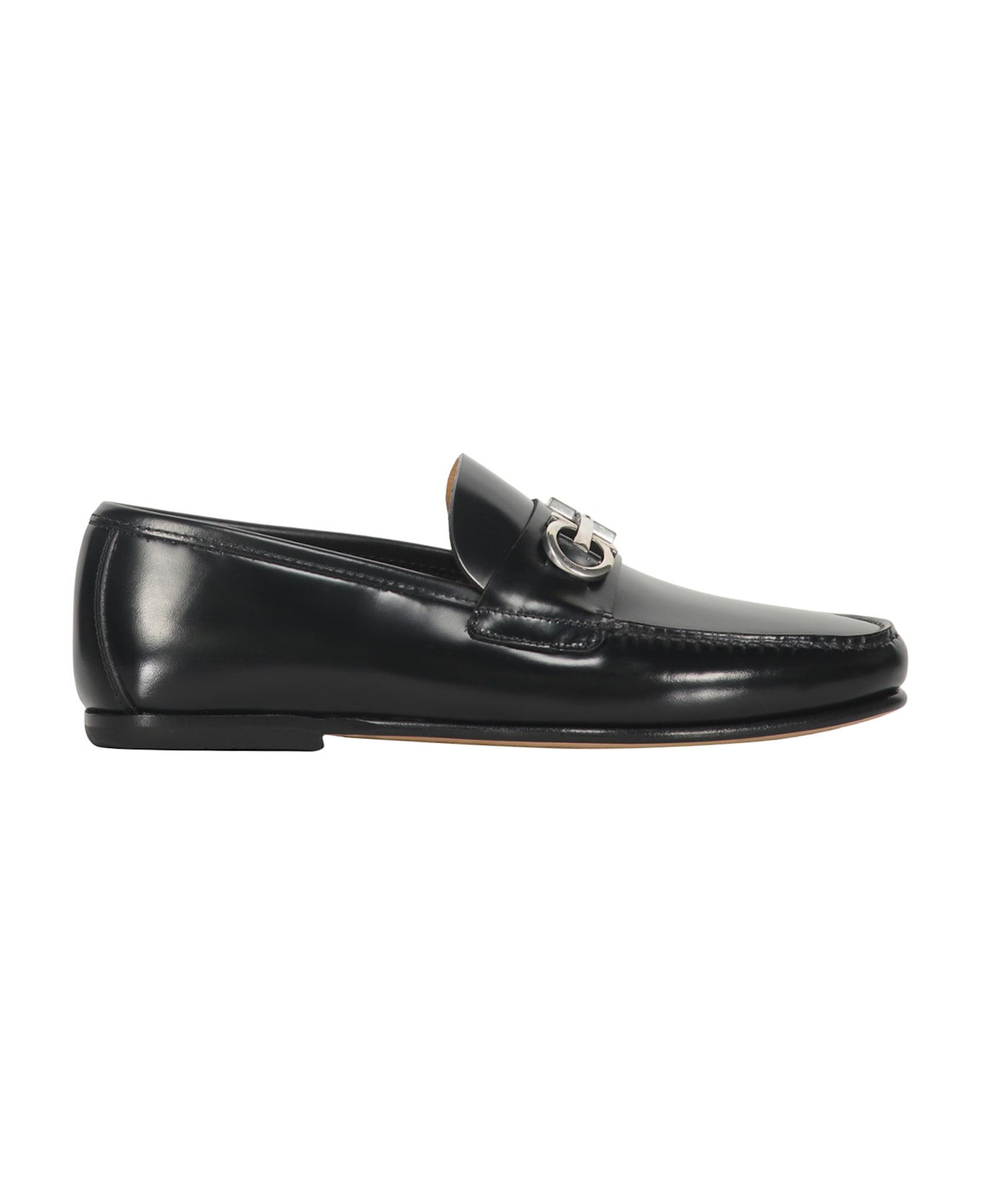 Ferragamo Leather Loafers - black