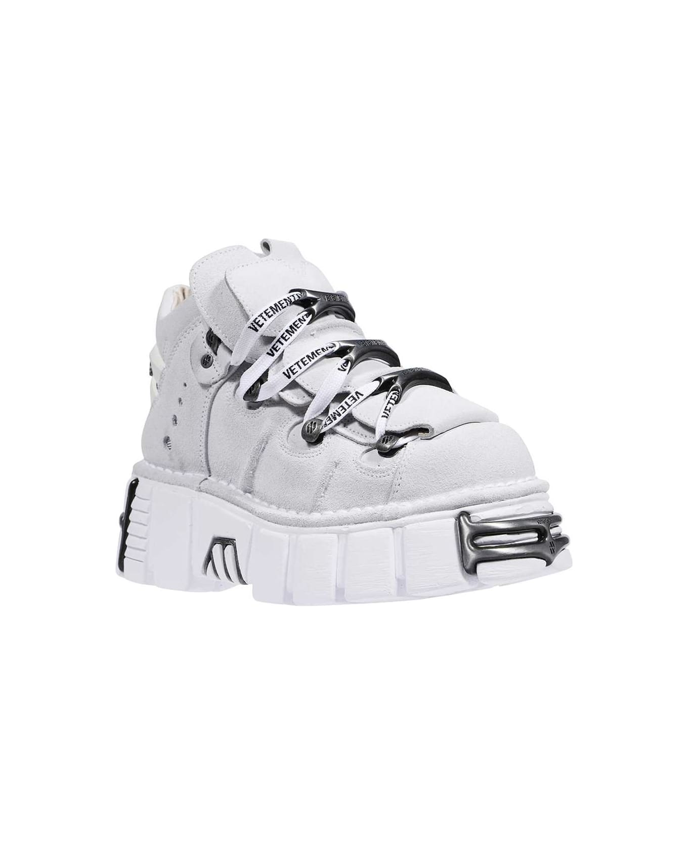 VETEMENTS Leather Platform Sneakers - White