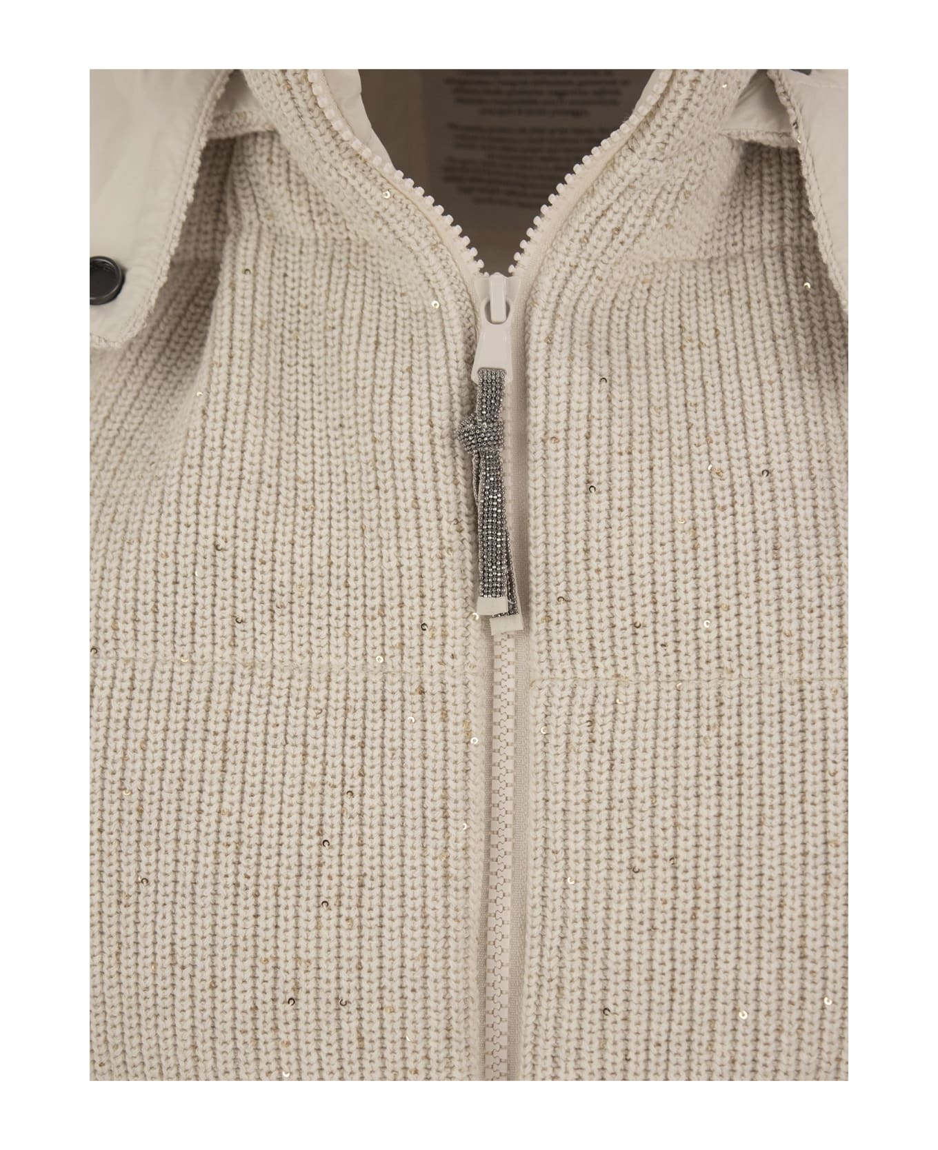 Brunello Cucinelli Cotton Knit Sleeveless Down Jacket - Oat