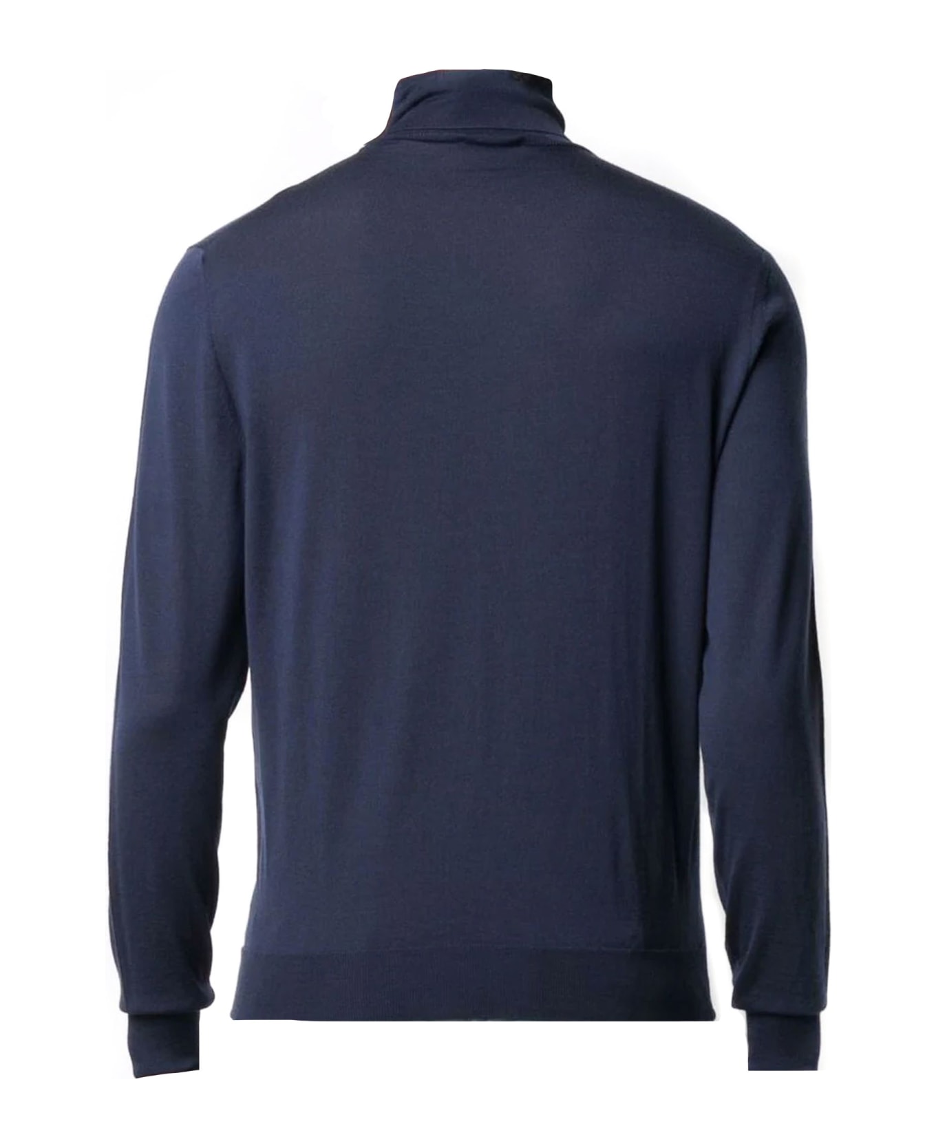 Drumohr Blue Merino Turtleneck Sweater - Blue