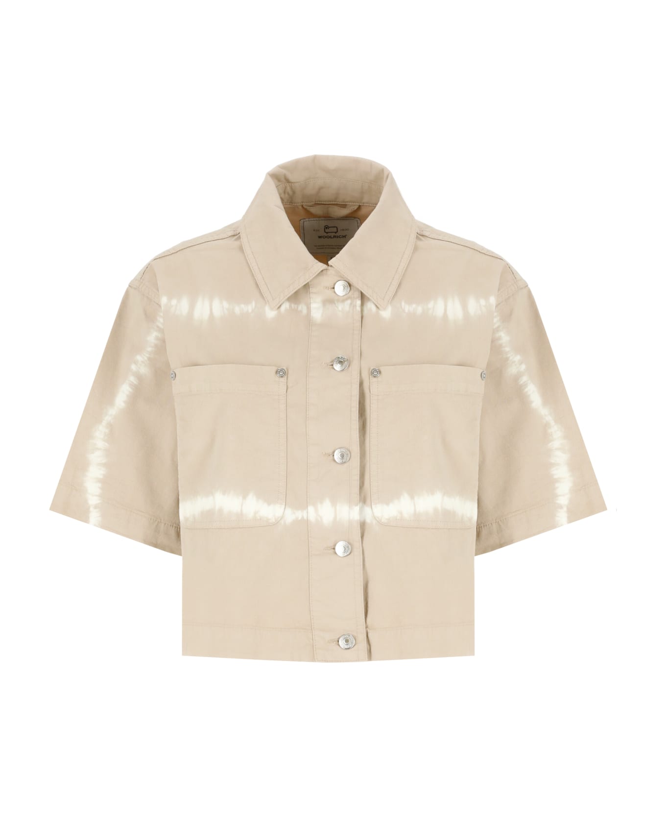 Woolrich Tie-dyed Cropped Shirt Woolrich - Beige