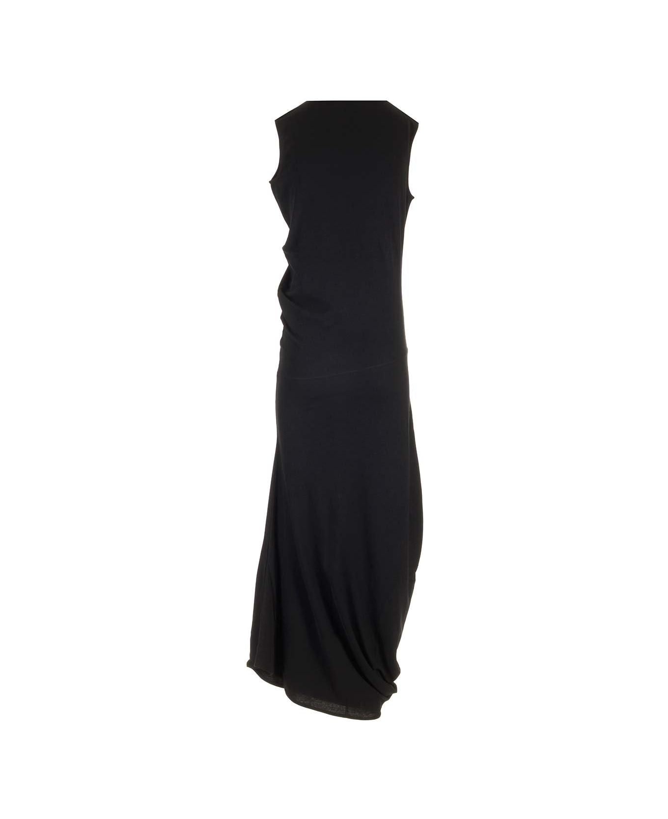 Lemaire Draped Crepe Sleeveless Maxi Dress - Black