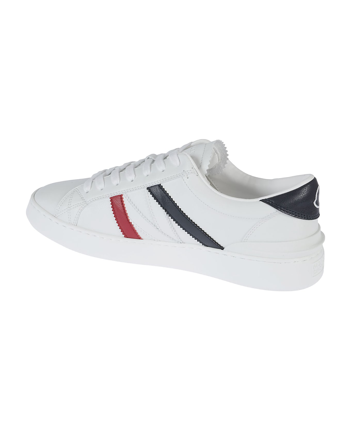 Moncler Logo Printed Lace-up Sneakers - WHITE/BLUE/RED