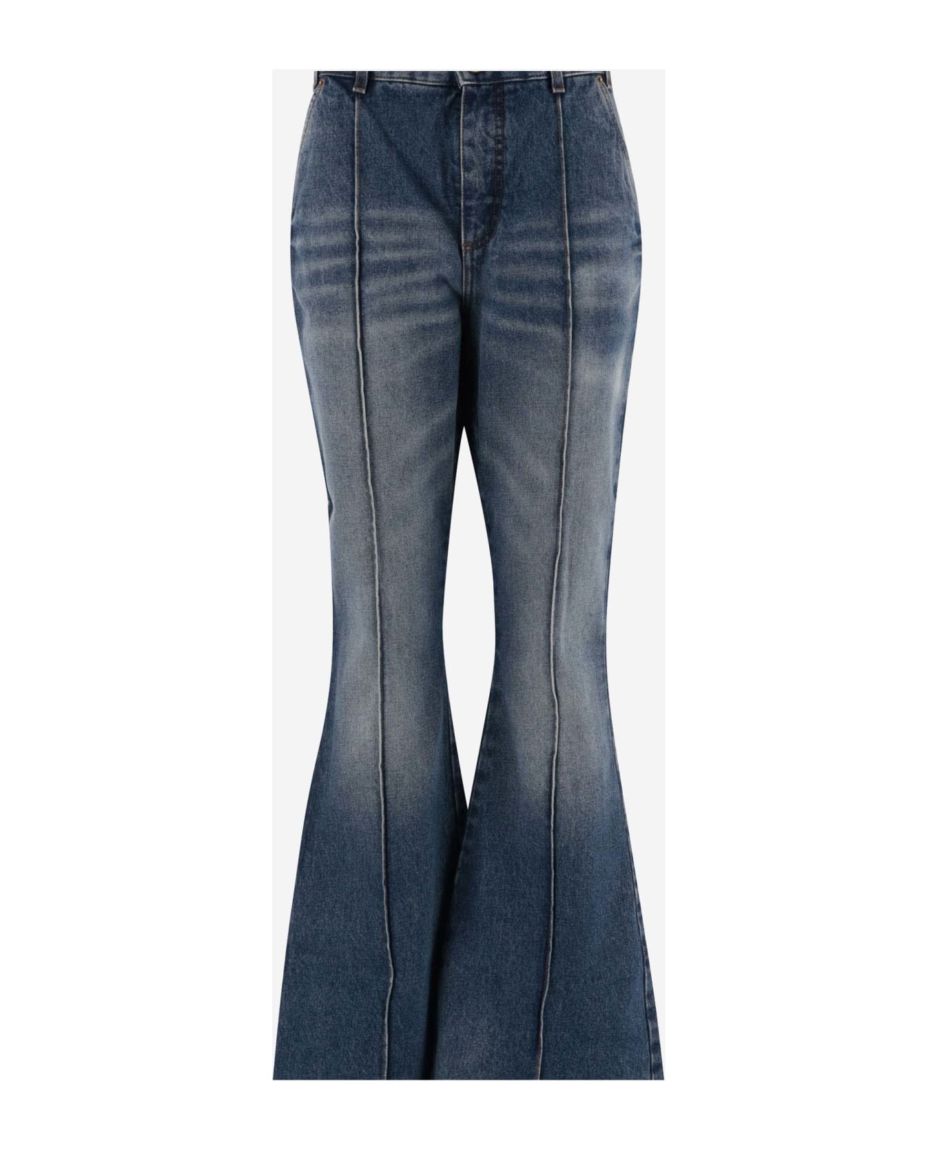 Balmain Cotton Denim Flared Jeans - Denim