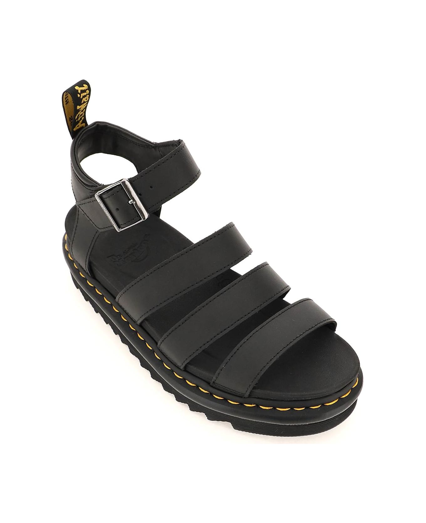 Dr. Martens Blaire Leather Sandals With Straps - Black フラットシューズ