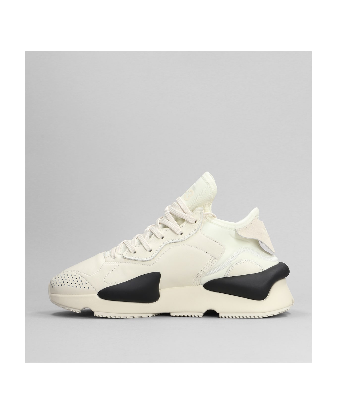 Y-3 Kaiwa Sneakers In Beige Leather - WHITE