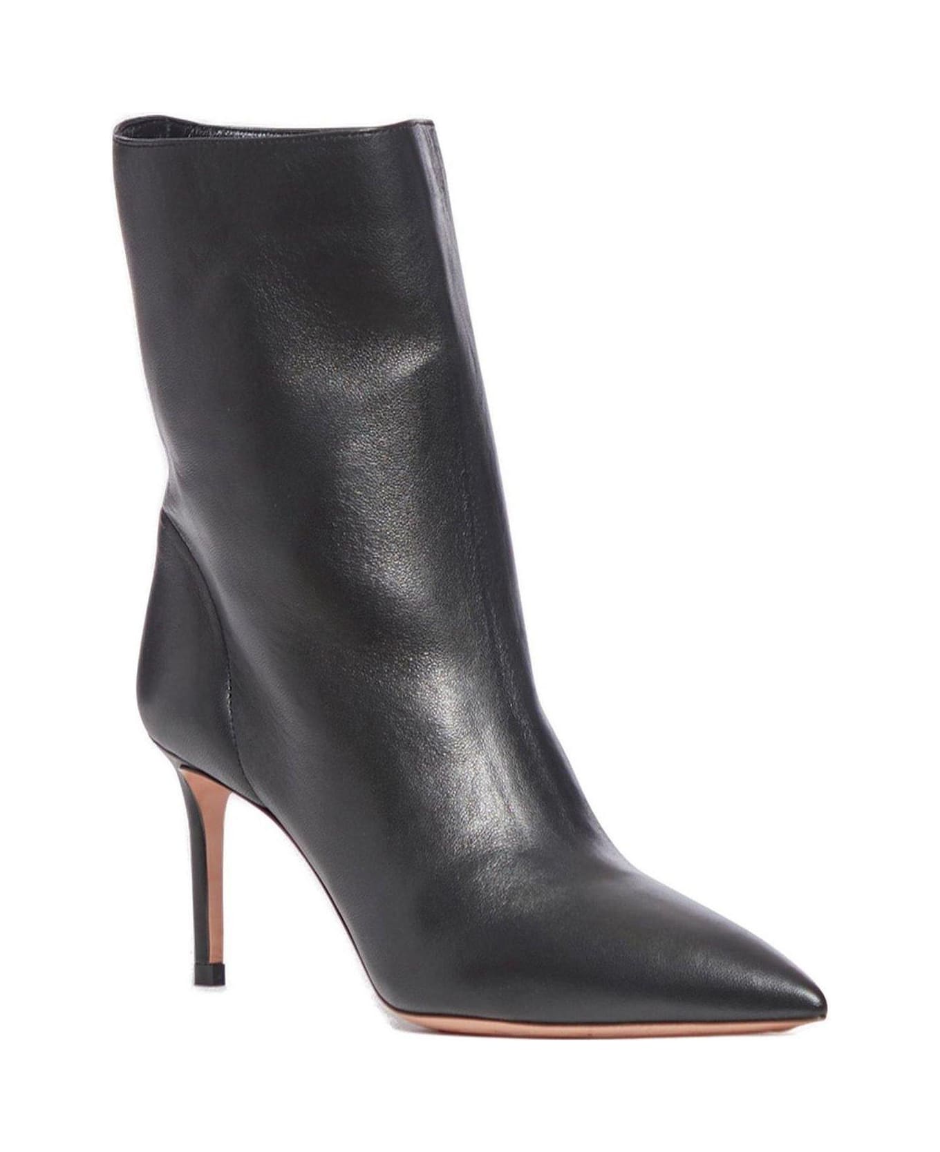 Aquazzura Matignon Pointed-toe Heeled Boots - Black