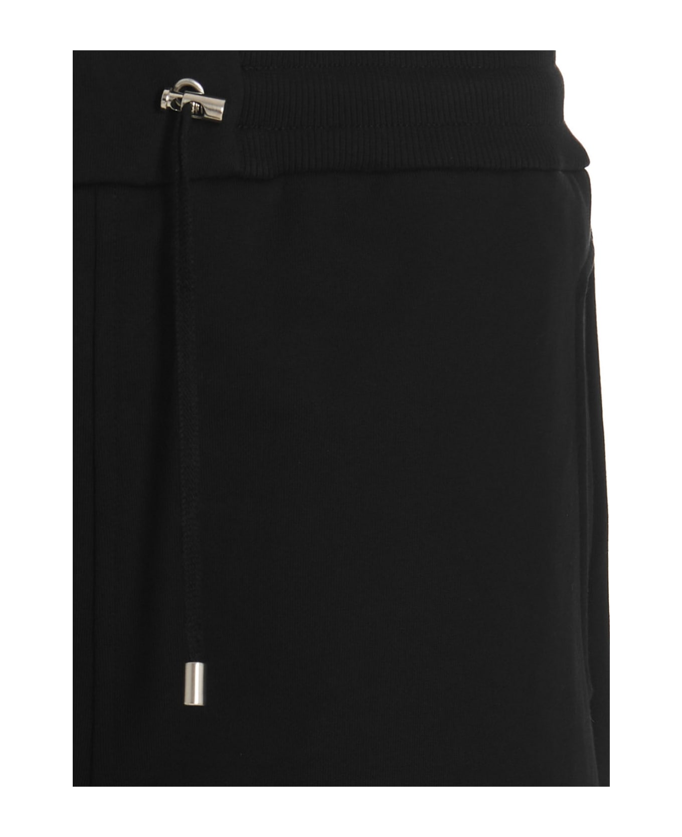 Balmain Flocked Logo Bermuda Shorts - White/Black