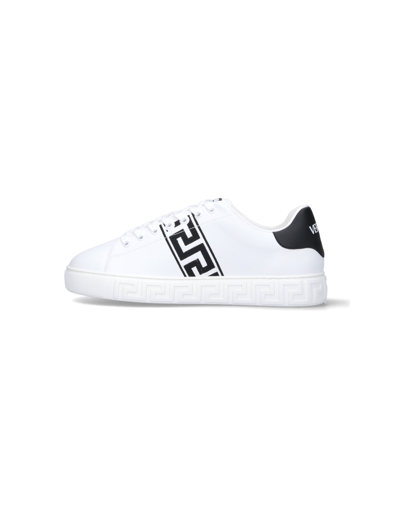Versace Greek Embroidery Sneakers - White