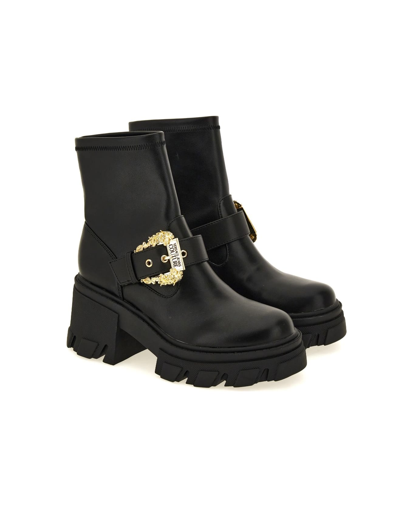 Versace Jeans Couture Black Ankle Boots - Black