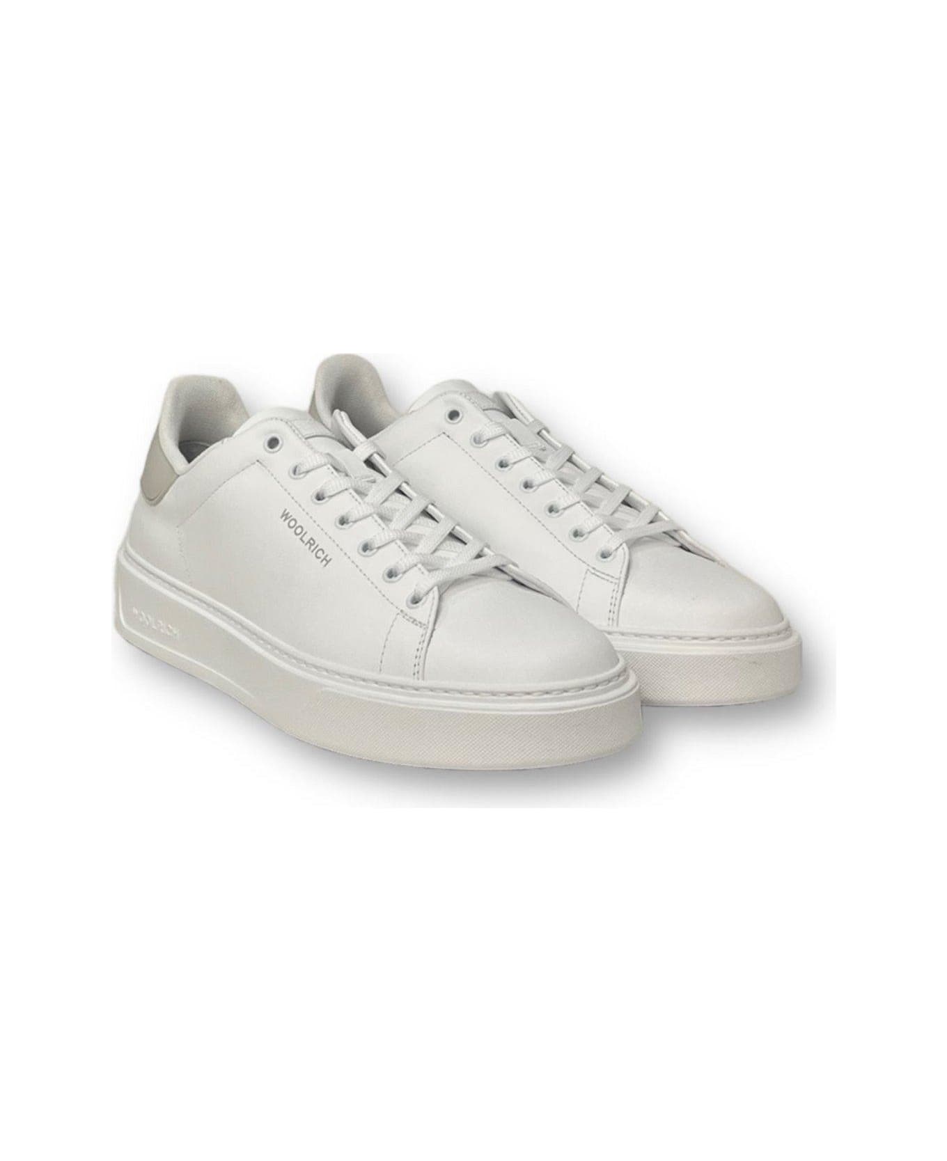 Woolrich Round Toe Lace-up Sneakers - WHITE スニーカー