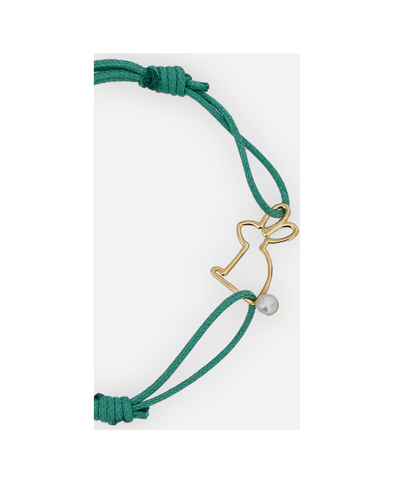 Aliita Conejito Perla Cord Bracelt - Clear Blue