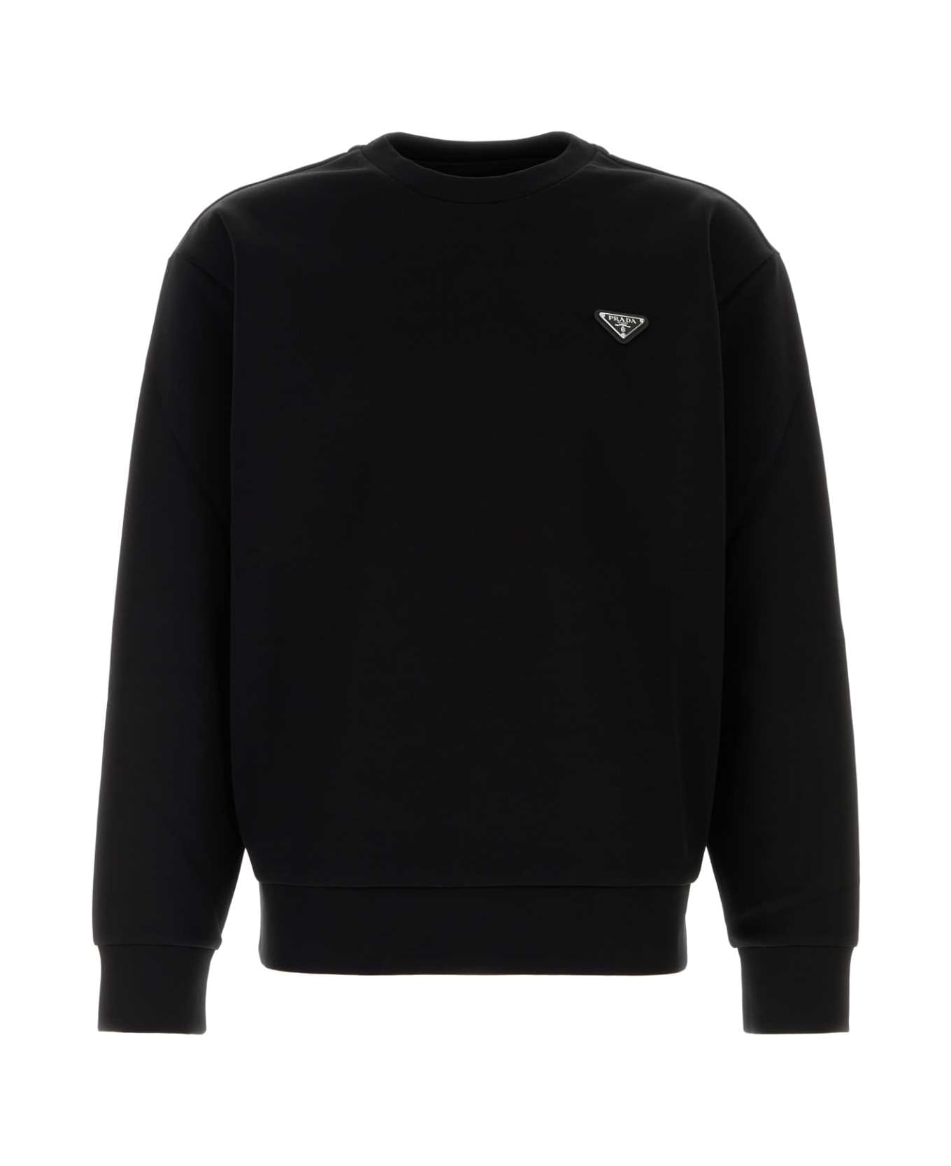 Prada Black Cotton Blend Sweatshirt - NERO