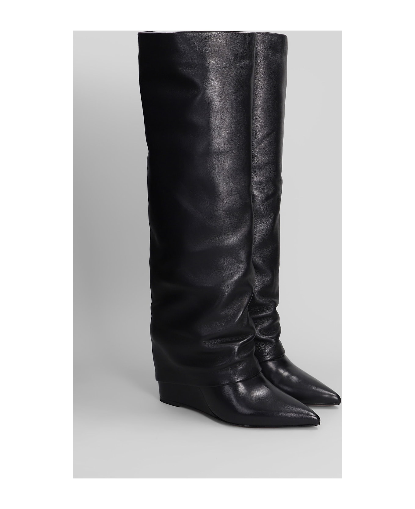 The Seller High Heels Boots In Black Leather - black