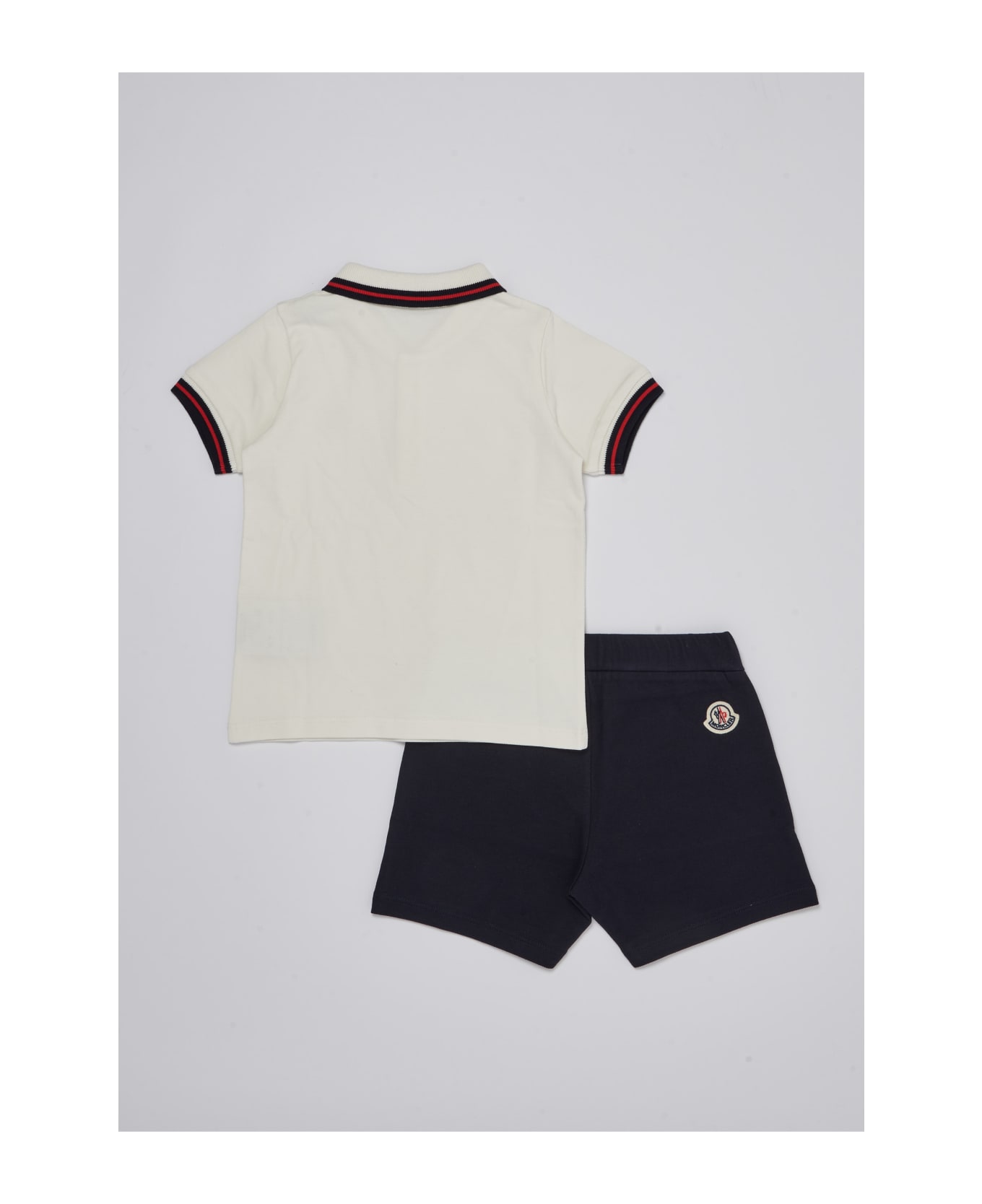 Moncler Polo+shorts Suit - BIANCO-BLU