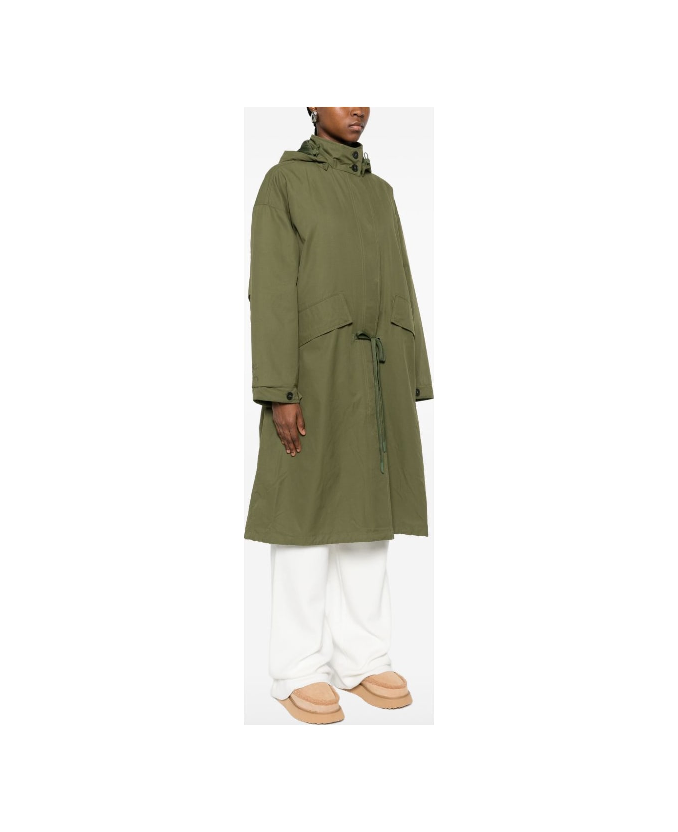 Closed Cotton And Nylon Parka Coat - Green
