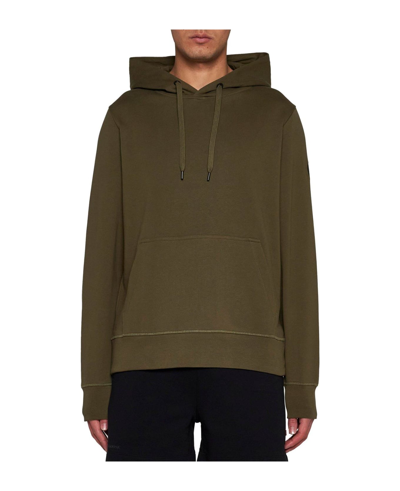 Canada Goose Logo-embroidered Drawstring Hoodie - Military Green フリース