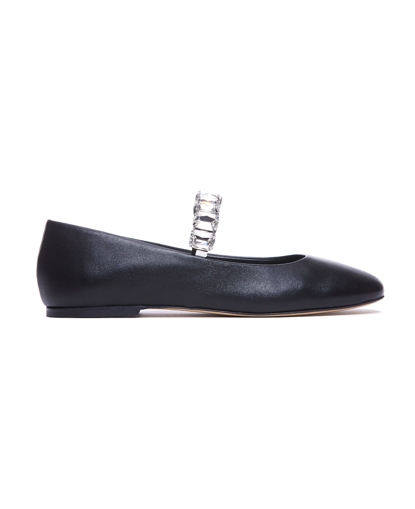 Casadei Crystal Ballet Flat - Black