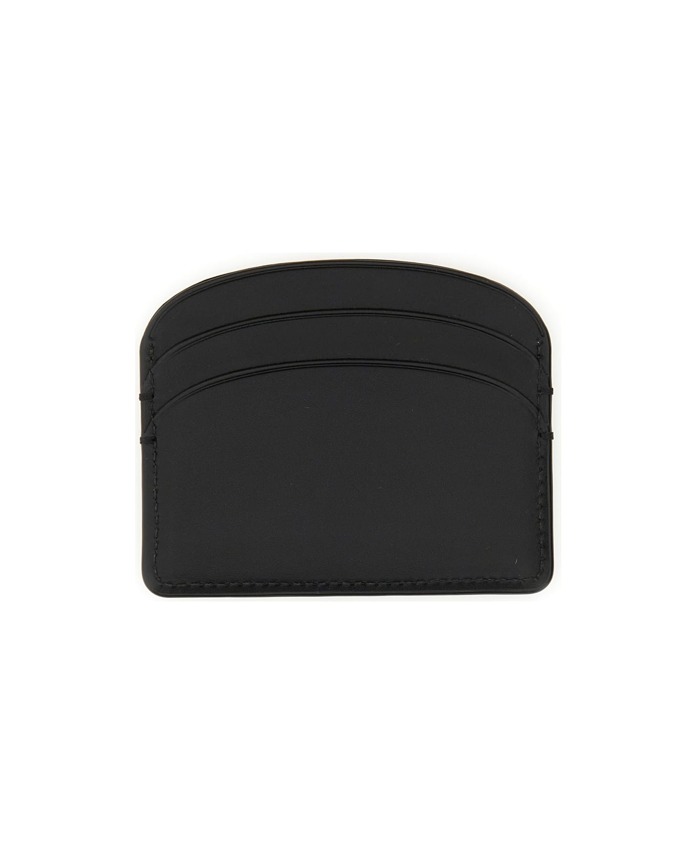 ★A.P.C.★ Demilun Card Holder Black PXAWVF63270LZZ Demi-lune cardholder - Smooth leather - A.P.C. Ready-to-wear