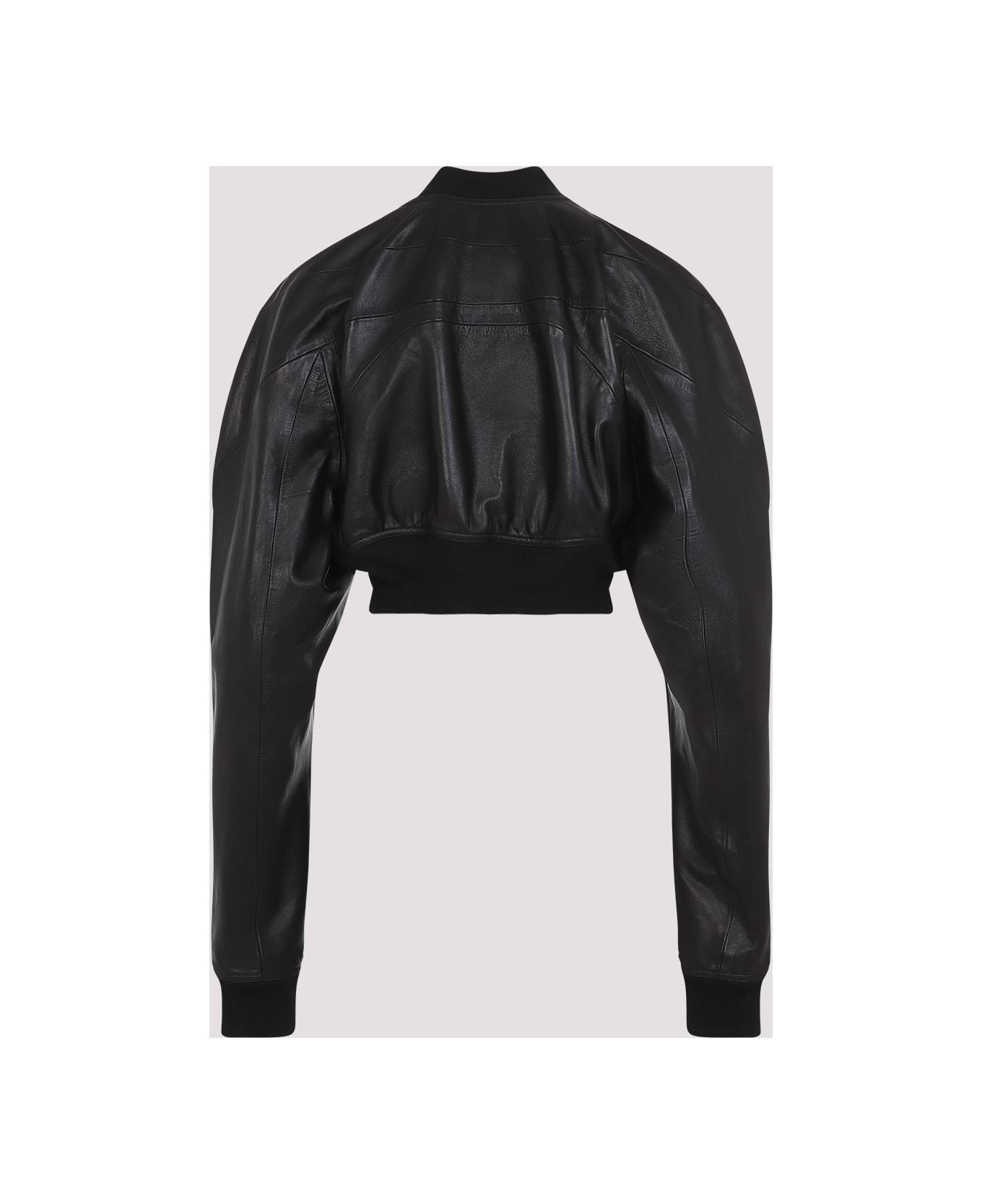 Rick Owens Girdered Cropped Bomber Jacket - Black