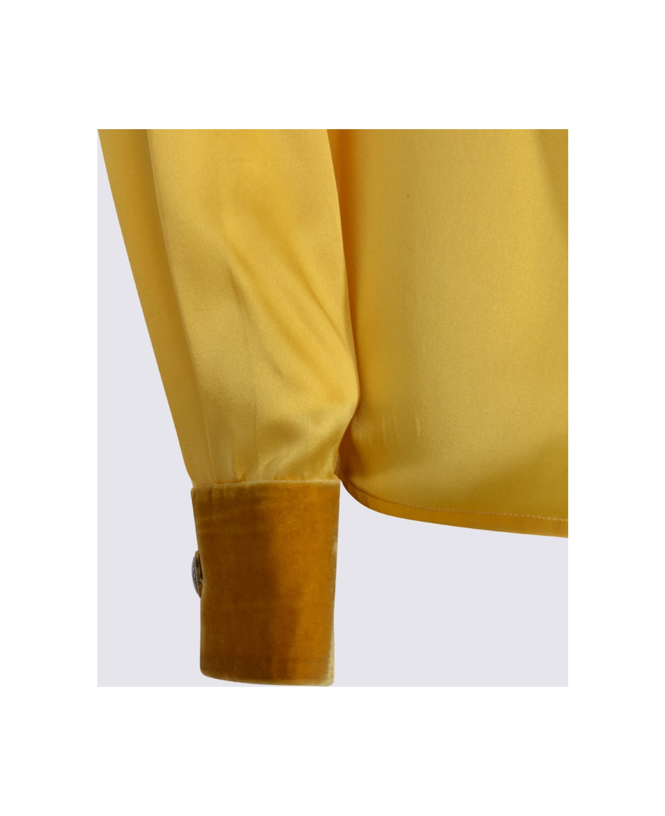 Roberto Cavalli Yellow Silk Shirt - Ochre