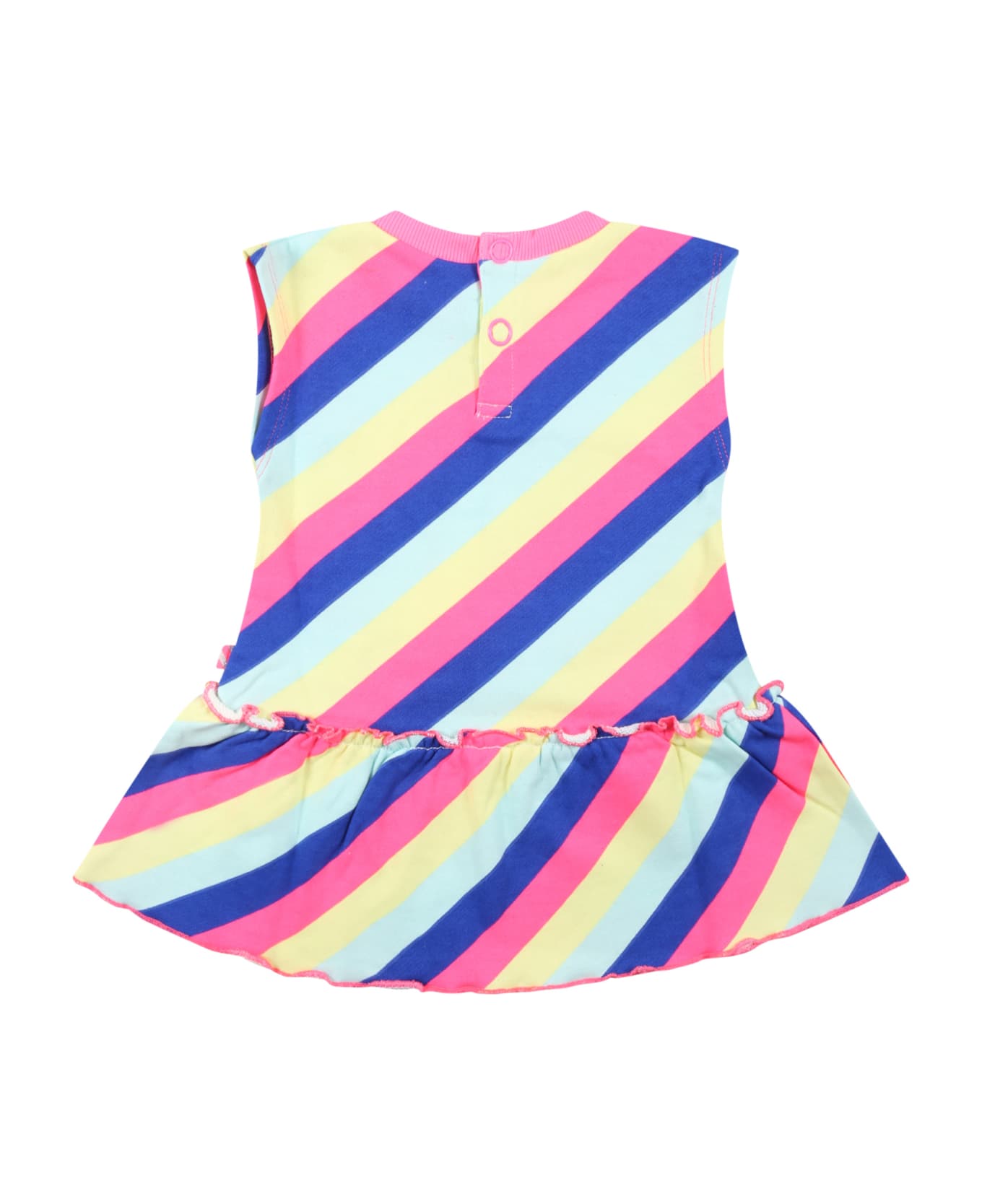 Billieblush Multicolor Dress For Baby Girl With Logo Patch - Multicolor