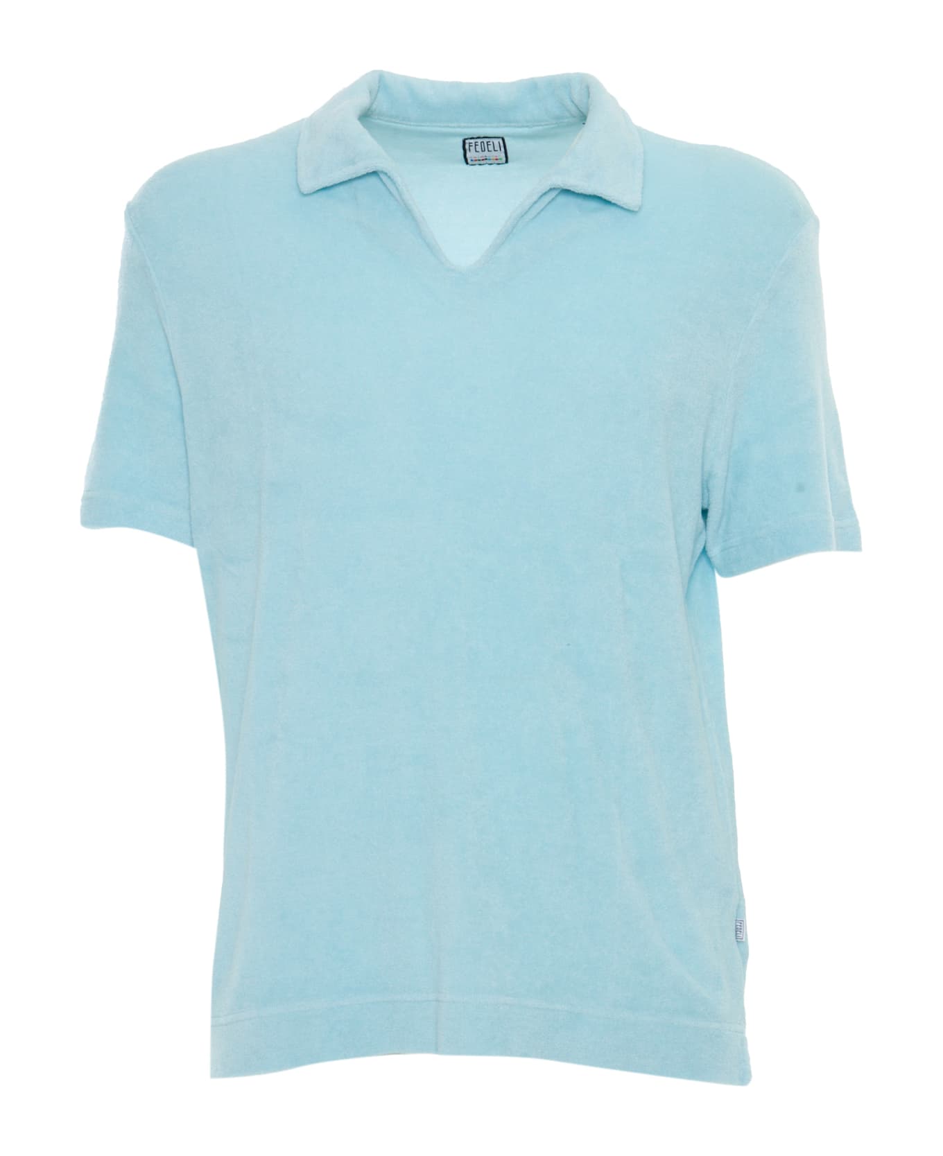 Fedeli Polo S/s Knitted Man - LIGHT BLUE