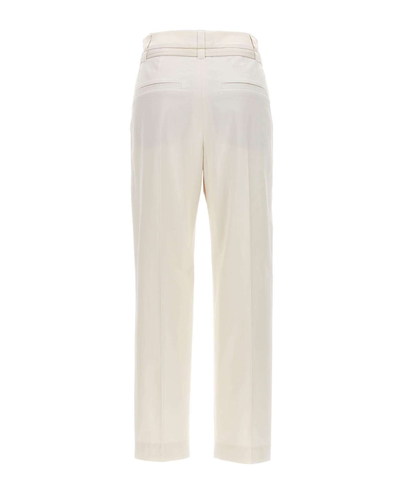 Brunello Cucinelli Pants With Front Pleats - White