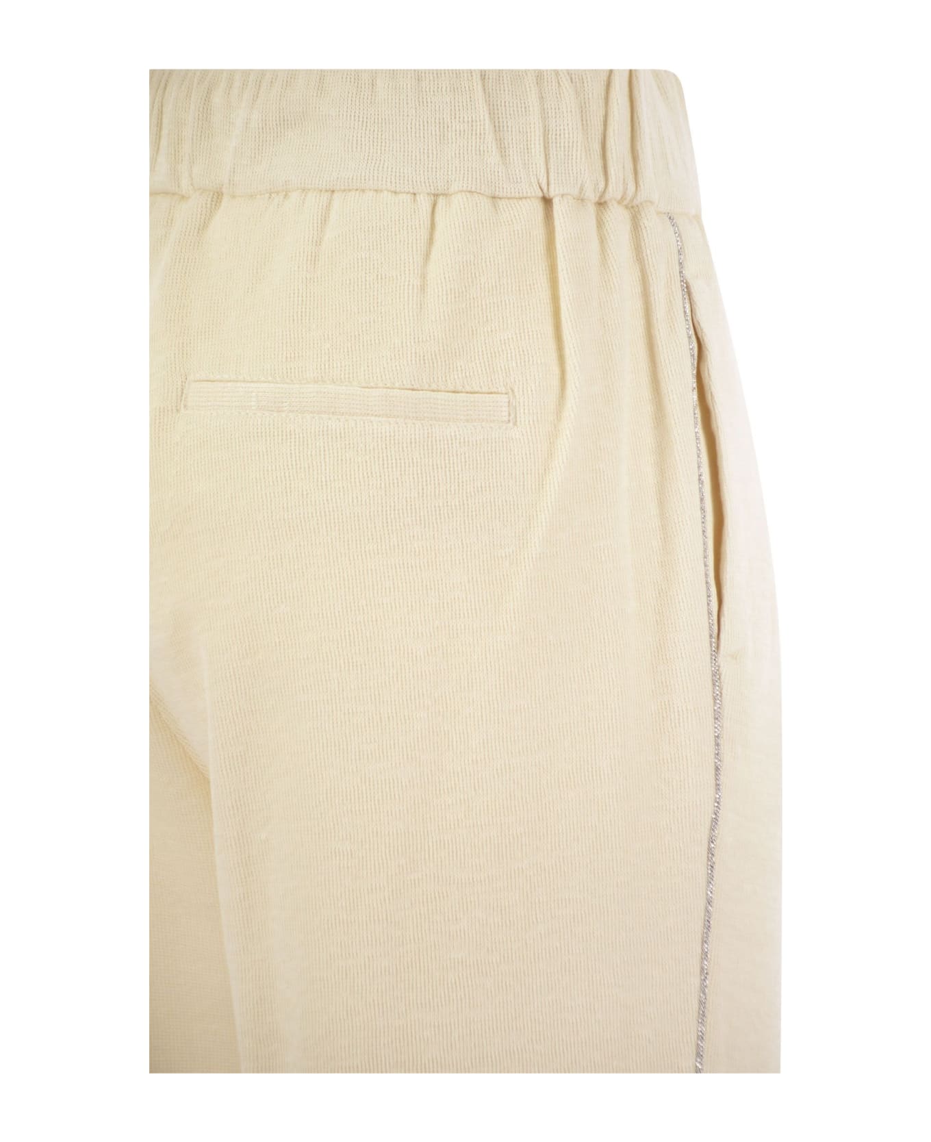 Peserico Cotton And Linen Trousers - Cream