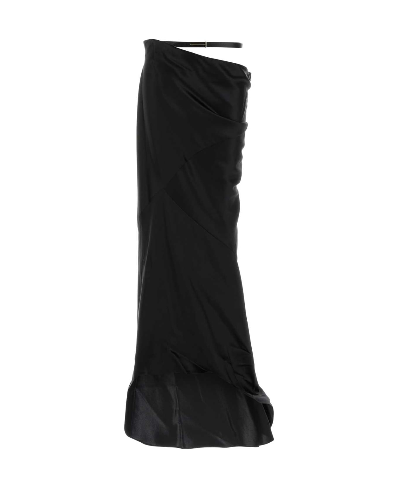 Tom Ford Black Satin Skirt - BLACK