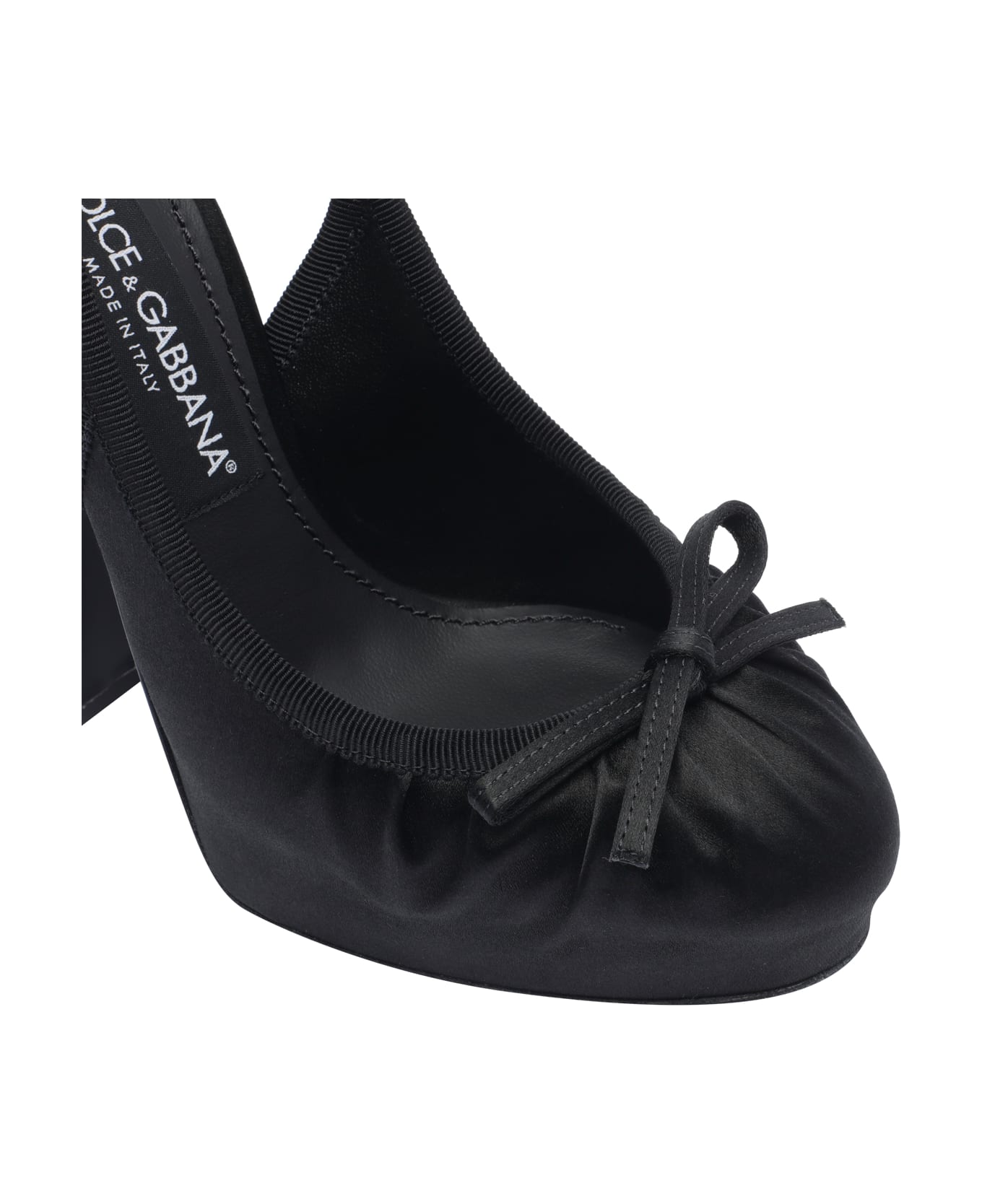 Dolce & Gabbana Dg Logo Satin Slingback