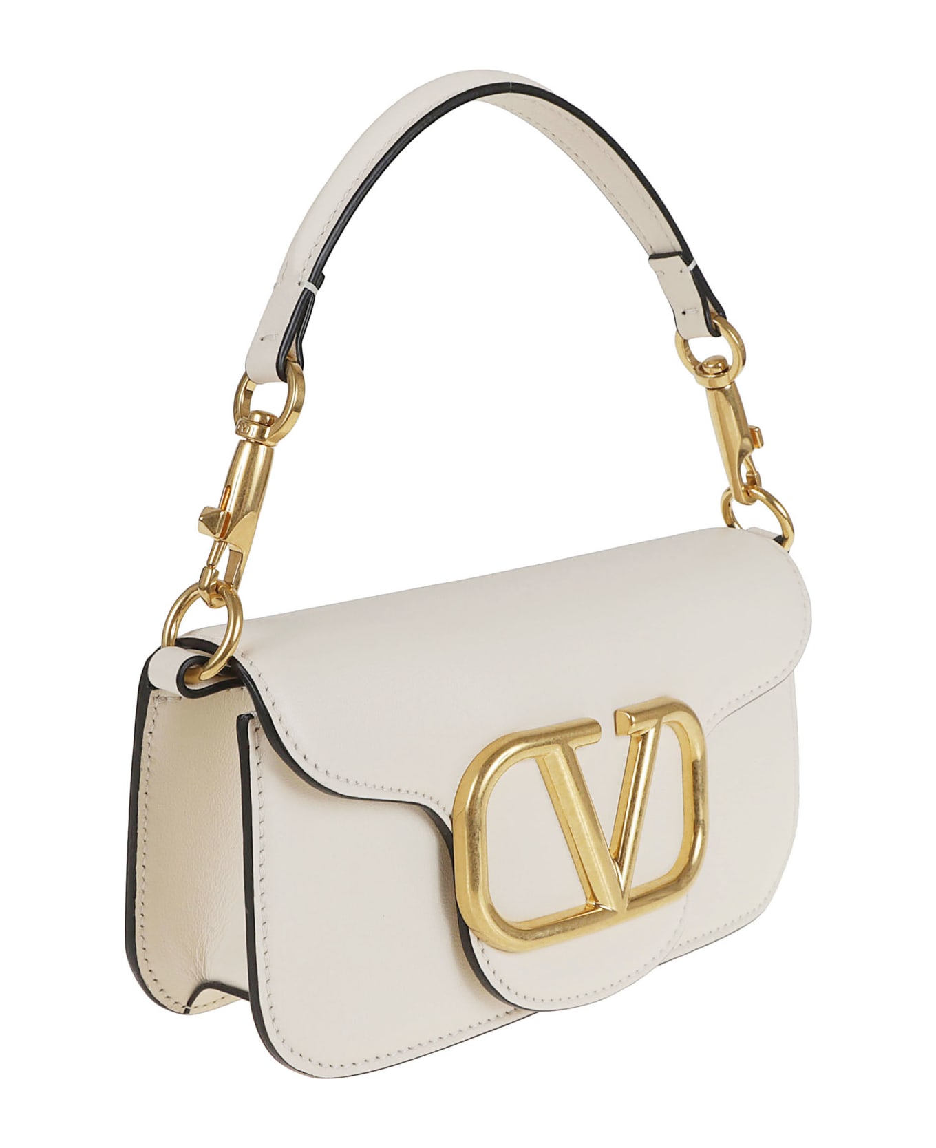 Valentino Garavani Small Shoulder Bag Loco` - Light Ivory