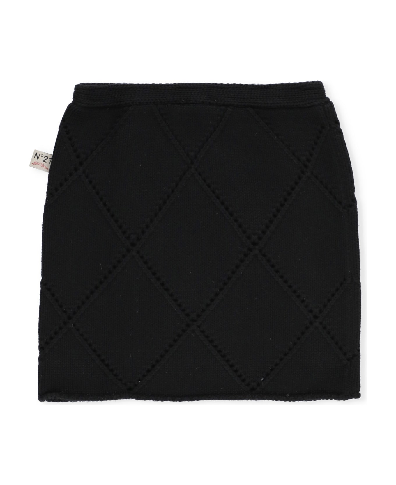 N.21 Wool And Cotton Skirt - Black
