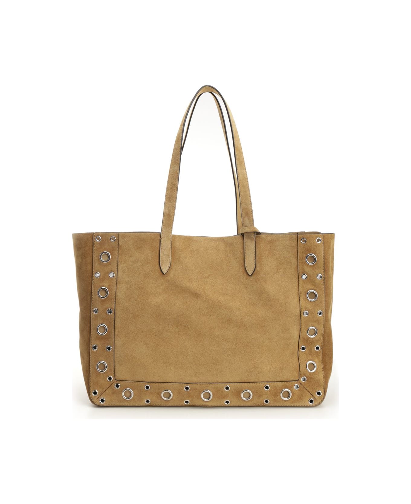 Valentino Garavani Nellcôte Large Suede Shopping Bag - HAVANA	BEIGE