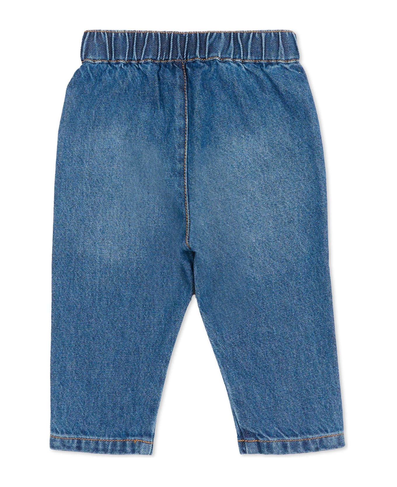 Moschino Denim Jeans For Babykids With Teddy Bear - Denim