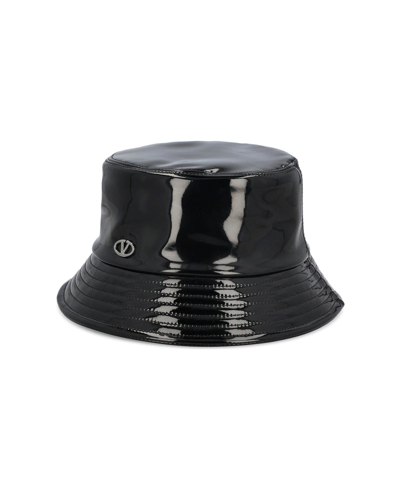 Valentino Garavani Logo Plaque Bucket Hat - Black