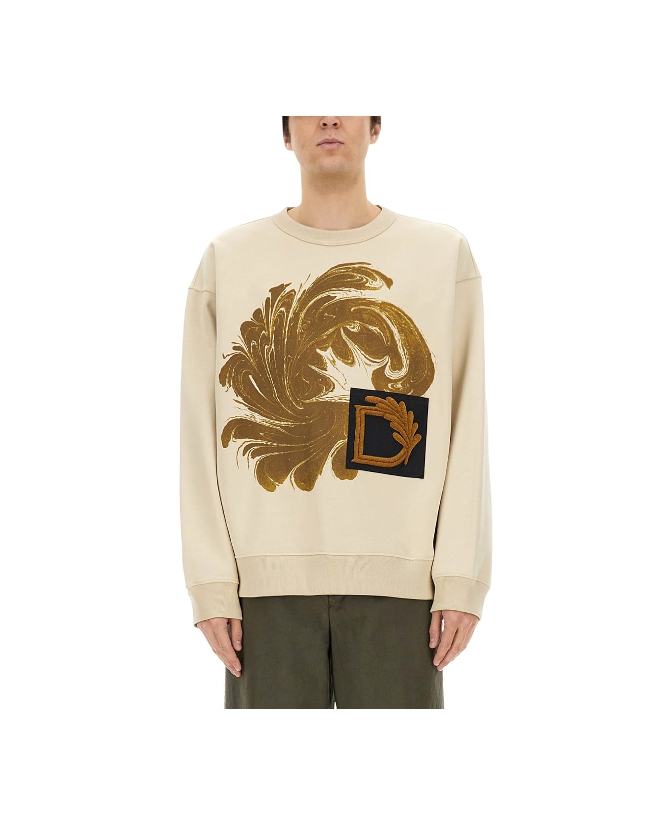 Dries Van Noten Sweatshirt With Print - BEIGE