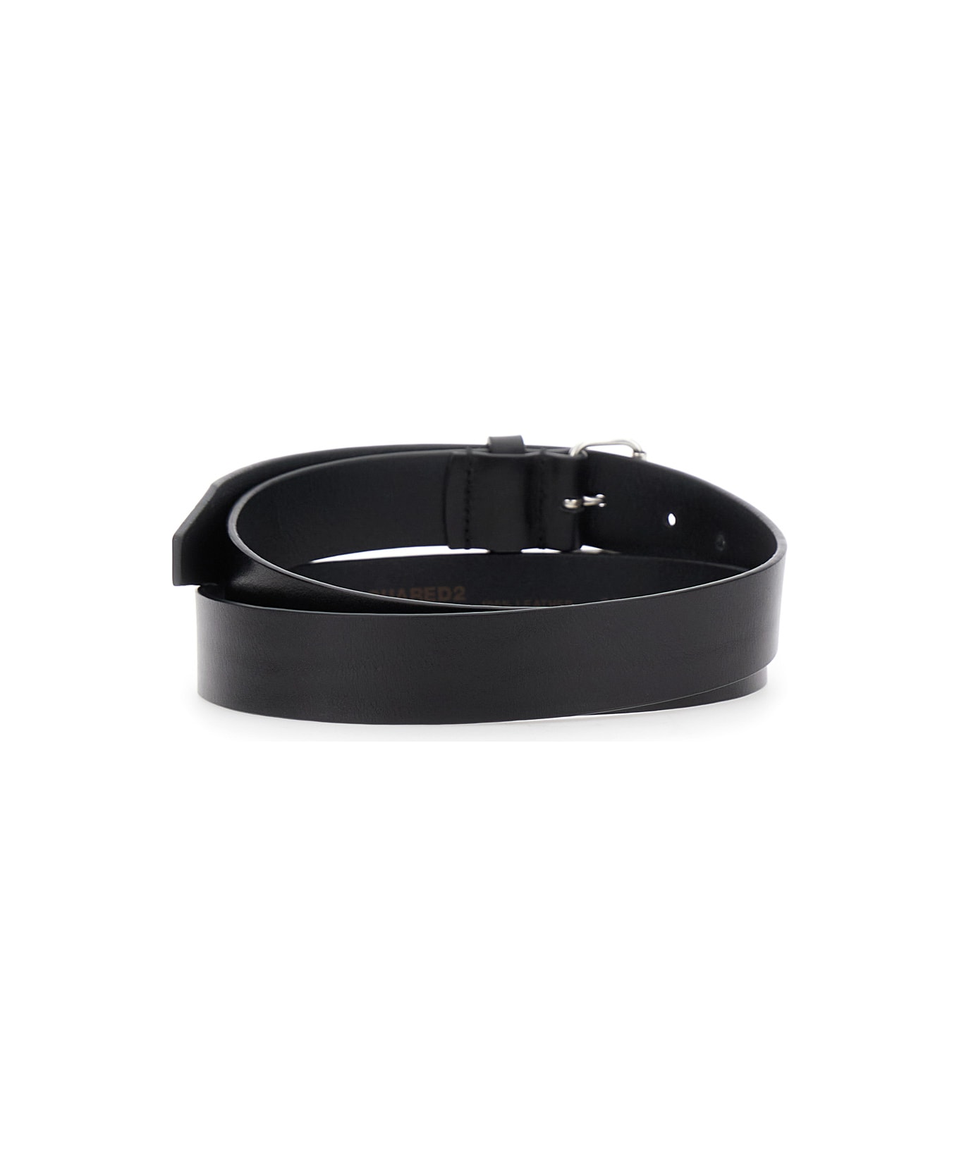 Dsquared2 
d2 X Magliano
 Black Belt With Front Buckle Closure In Leather Man - Black