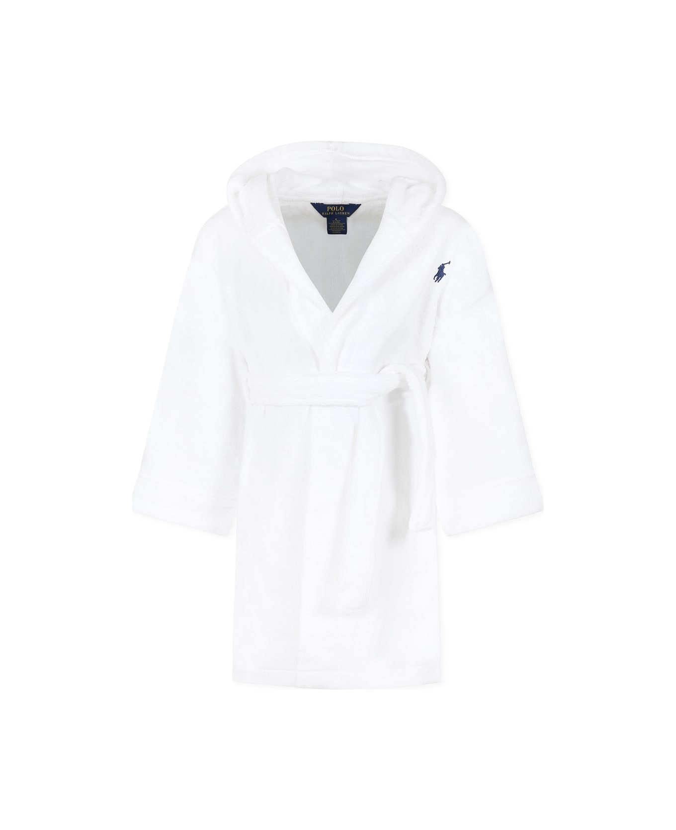 Ralph Lauren White Bathrobe For Kids - White