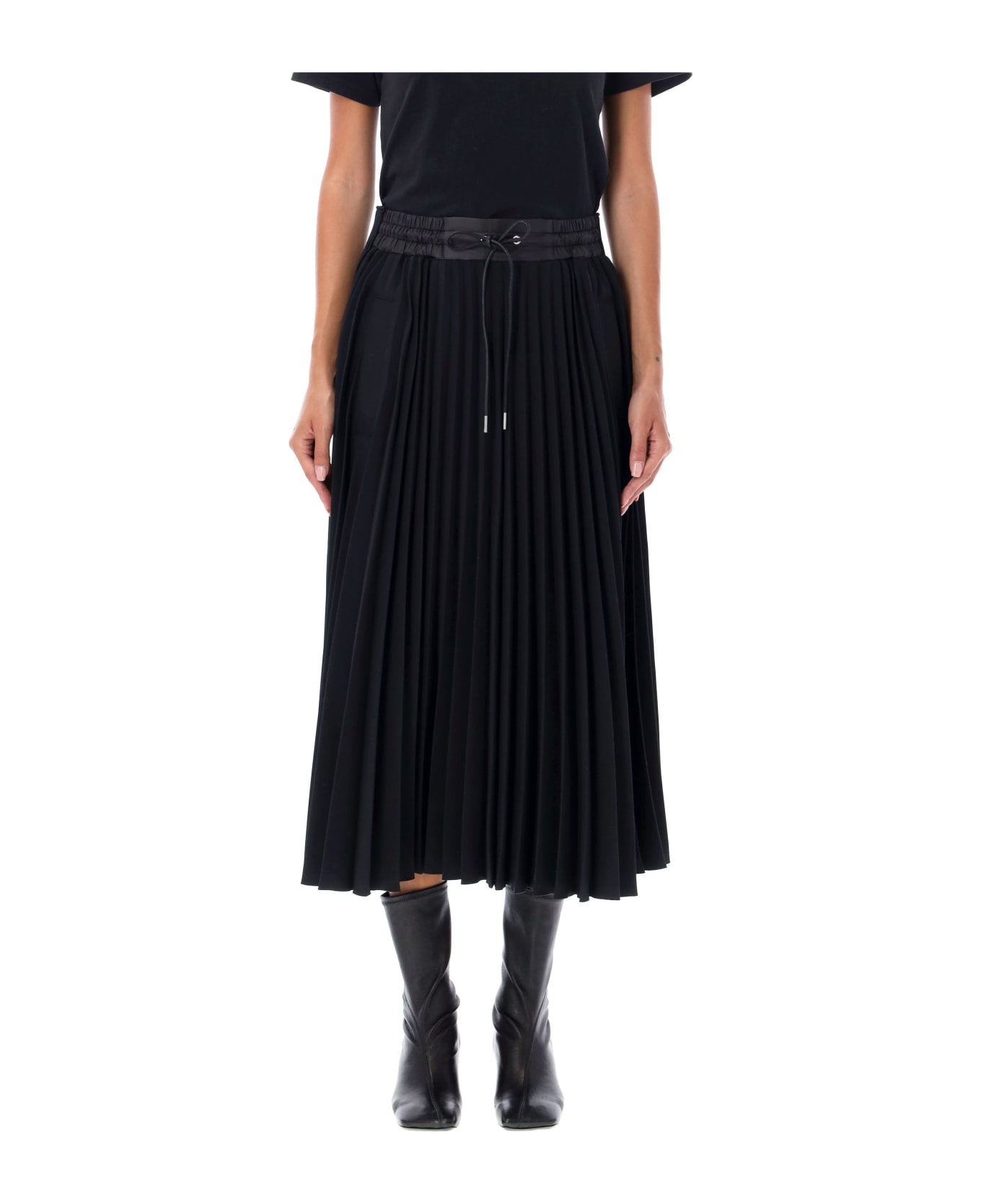 Sacai Tech Pleated Skirt - Black