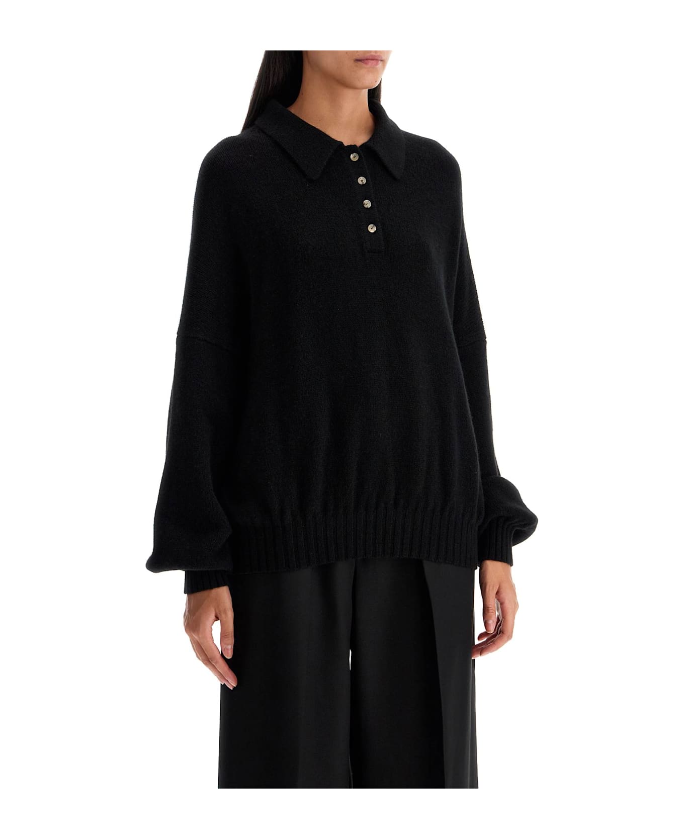 Khaite 'rene' Black Cashmere Blend Sweater - BLACK (Black) ニットウェア