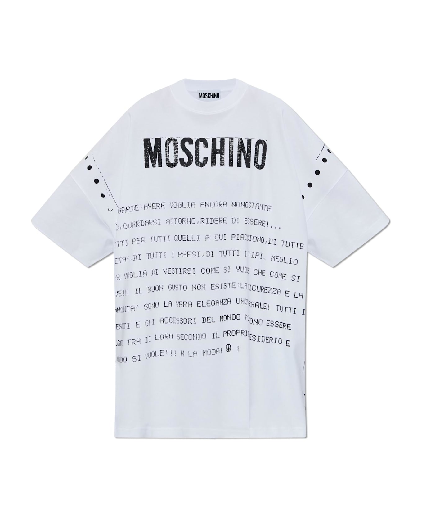 Moschino Dress With Print - Bianco