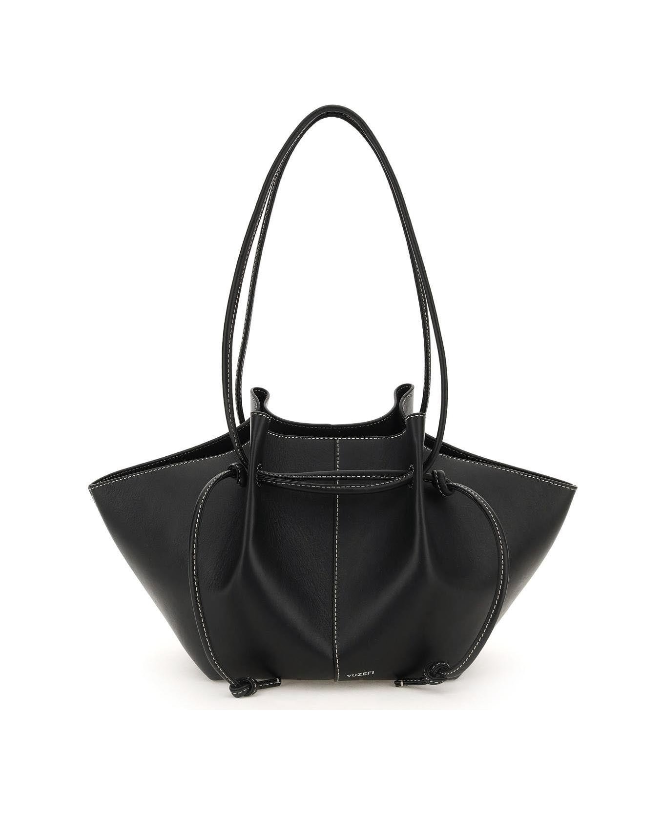 YUZEFI Leather Mochi Bag - BLACK