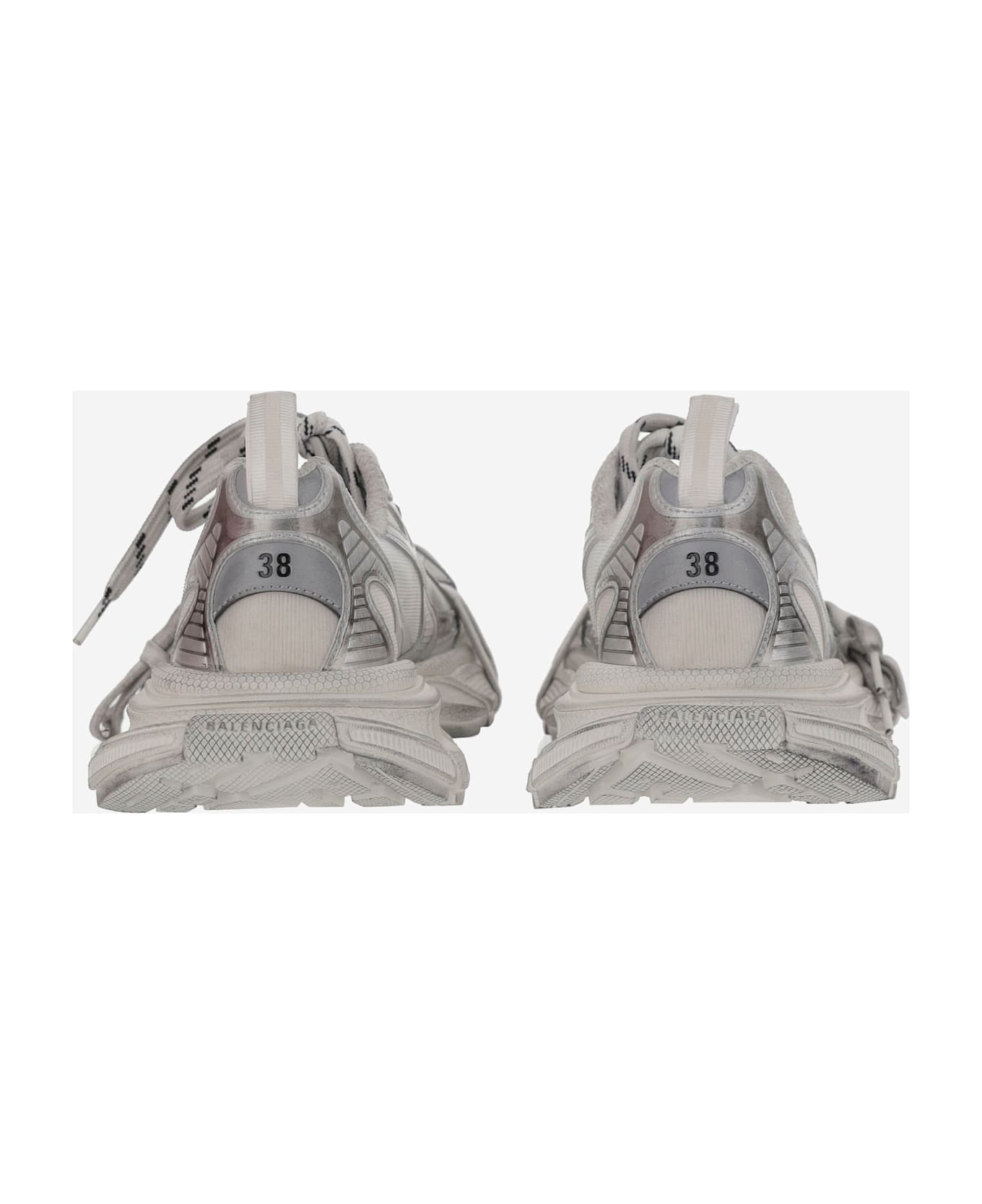 Balenciaga Multicolor Synthetic Leather And Mesh 3xl Summer Mesh Sneakers - WHITESILVER